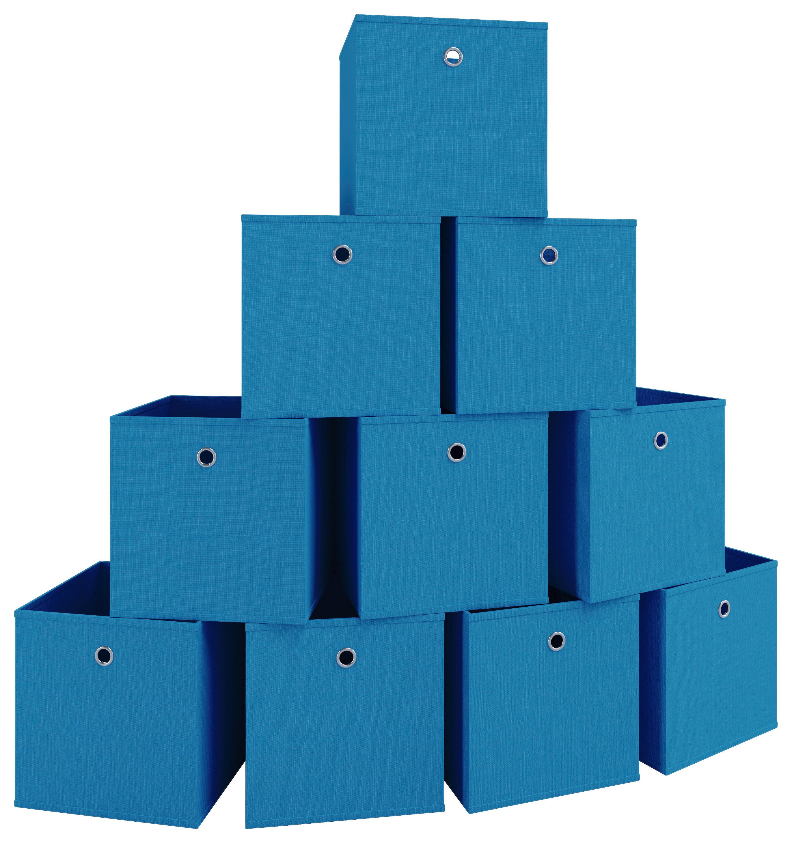 Faltbox Boxas Blau - Blau, MODERN, Textil (27/28/27cm) - MID.YOU