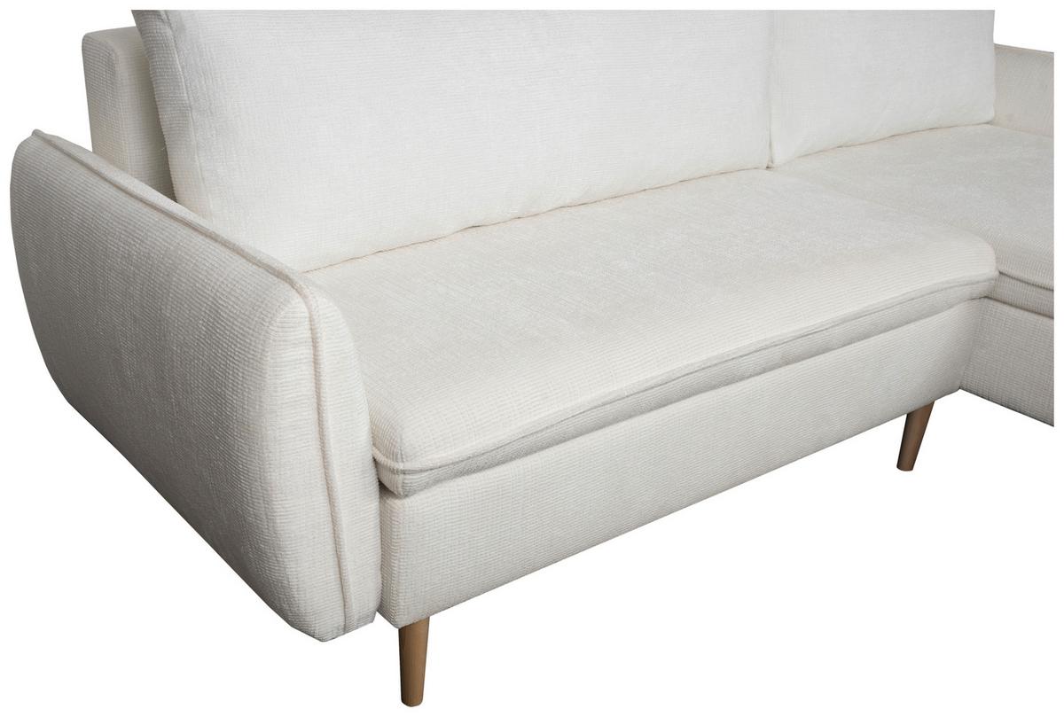 Kutna Garnitura Bell - bijela/prirodne boje, Moderno, tekstil/drvo (244/95/163cm) - Modern Living