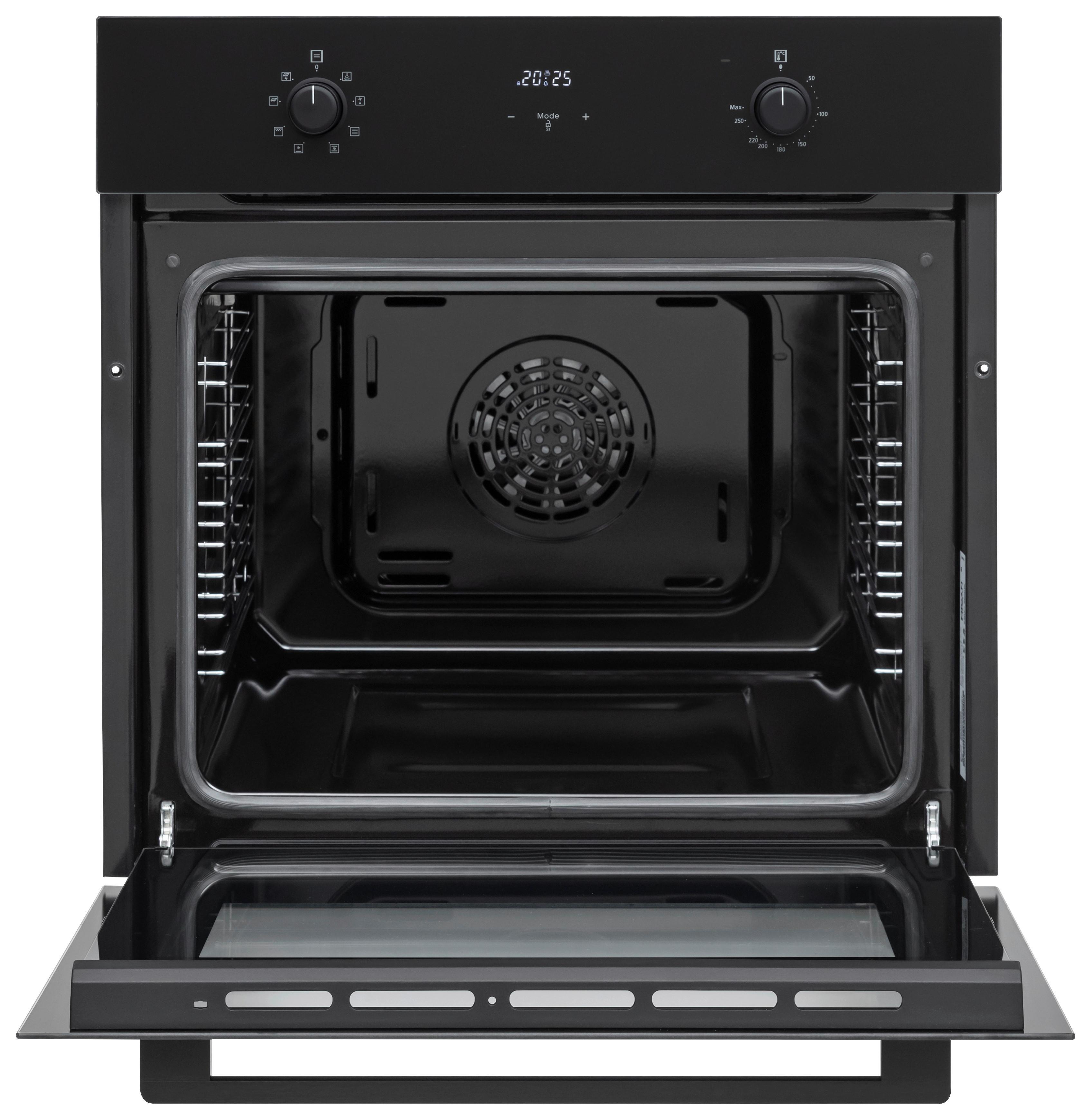 Einbaubackofen BOAHSD65 Schwarz - Schwarz, Basics, Glas/Metall (59,5/59,5/57cm) - Mican