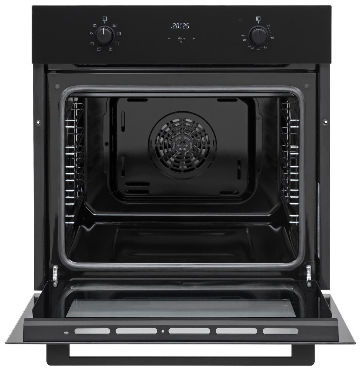 Einbaubackofen BOAHSD65 Schwarz - Schwarz, Basics, Glas/Metall (59,5/59,5/57cm) - Mican