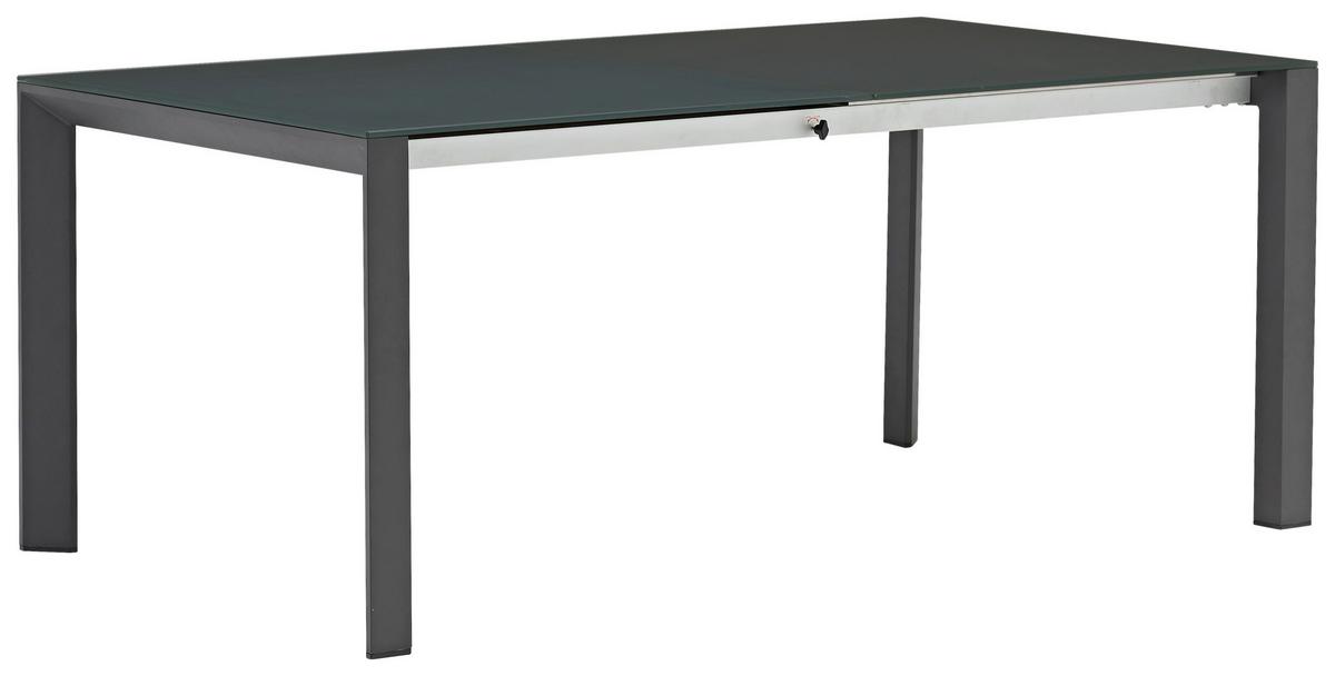 Gartenset 5-tlg. Metall/Glas/ Textil/Kunststof/Holzwerkstoff - Dunkelgrau/Anthrazit, Basics, Glas/Holzwerkstoff (180+60/100/74cm) - Acamp