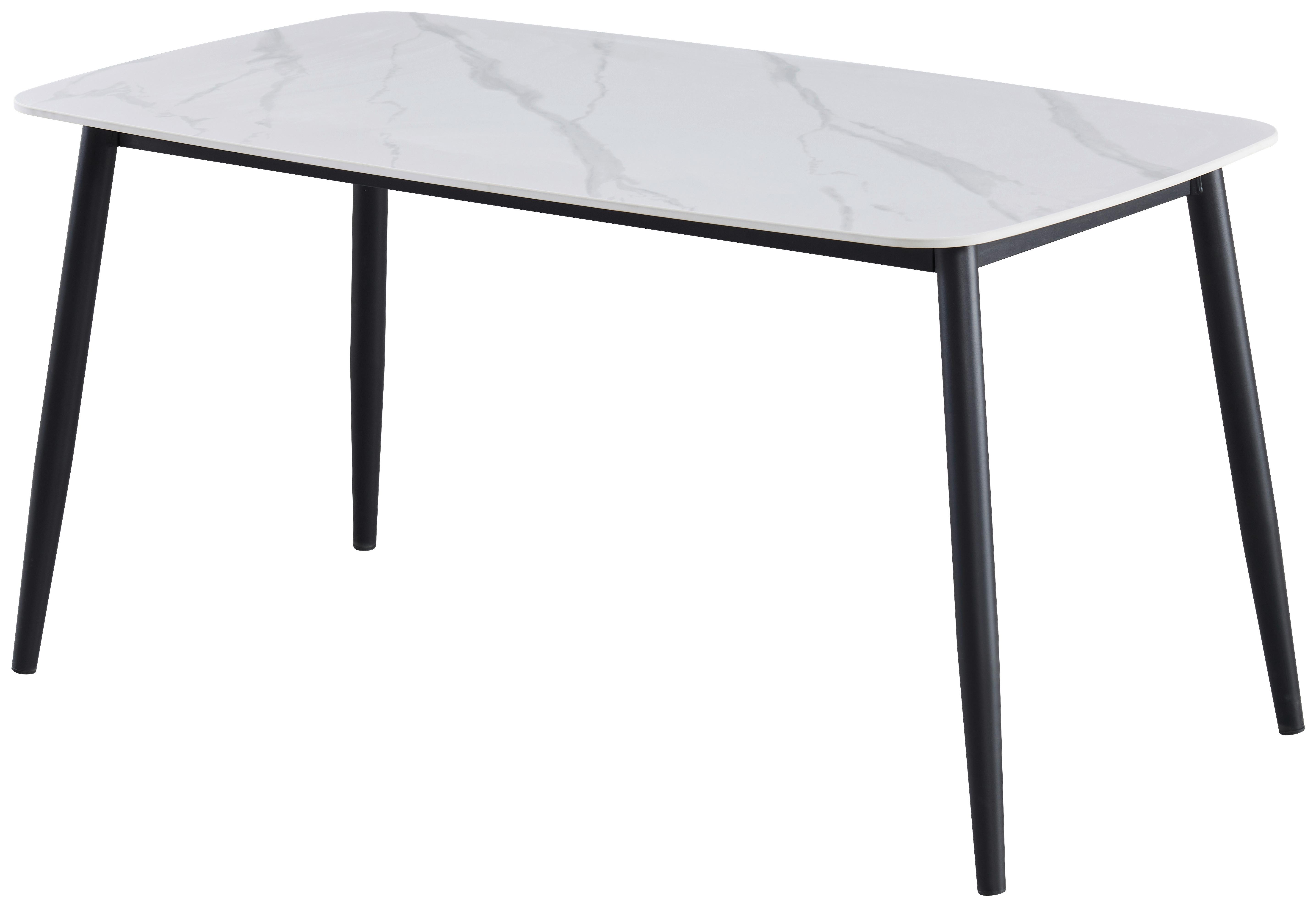 Stol Livorno - bijela/crna, Basics, metal/keramika (140/73/79cm) - Based