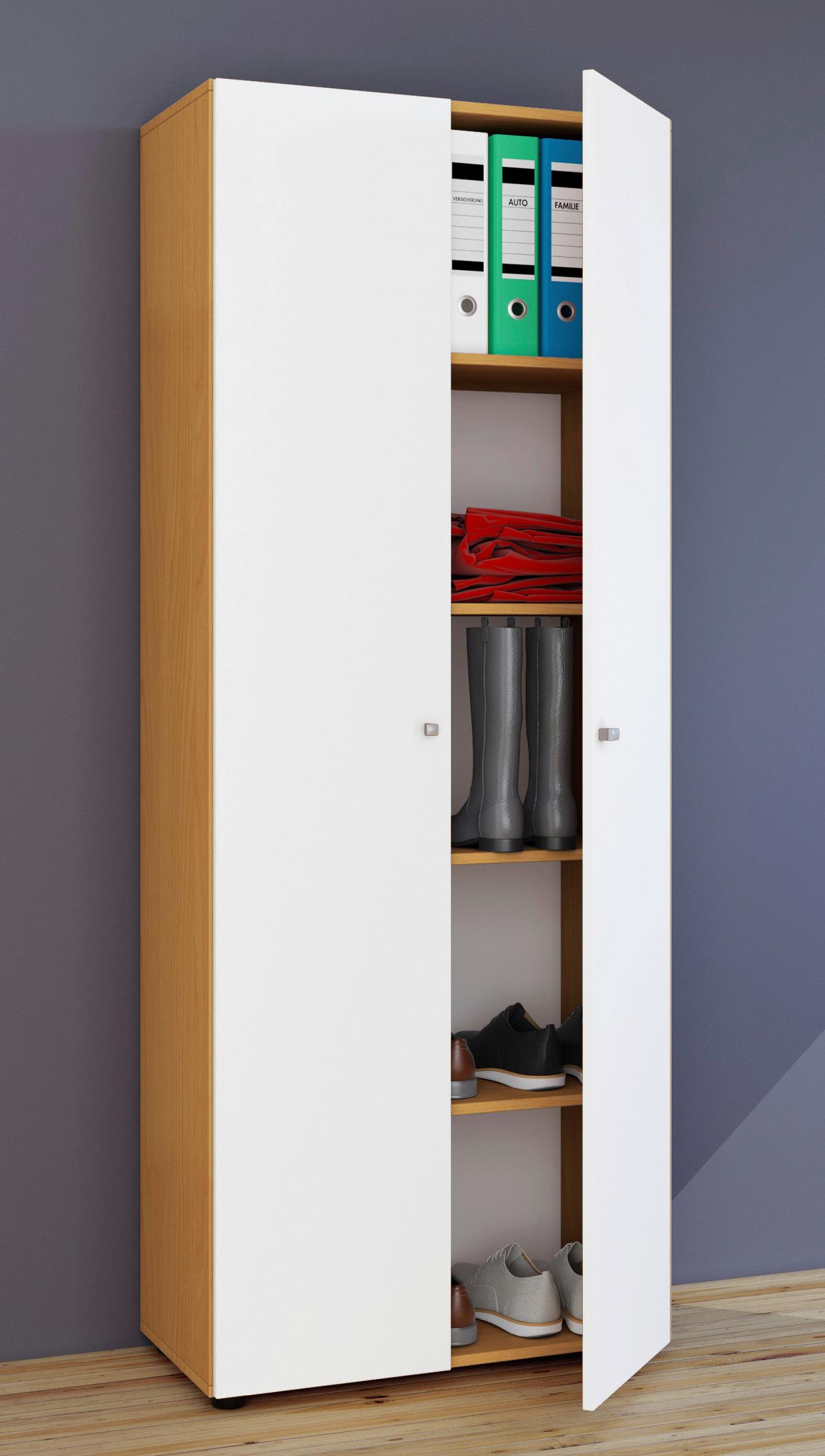 MEHRZWECKSCHRANK VANDOL I 5 DT - Weiss/Silberfarben, Design, Holzwerkstoff/Kunststoff (70/178/39cm) - MID.YOU