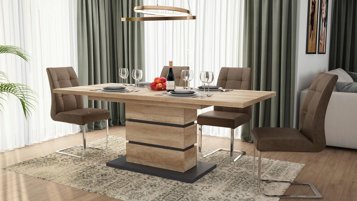 Schwingstuhl-Set MARLEN XXL Braun, Wippfunktion - Silberfarben/Braun, LIFESTYLE, Textil/Metall (47/96/62cm) - MID.YOU