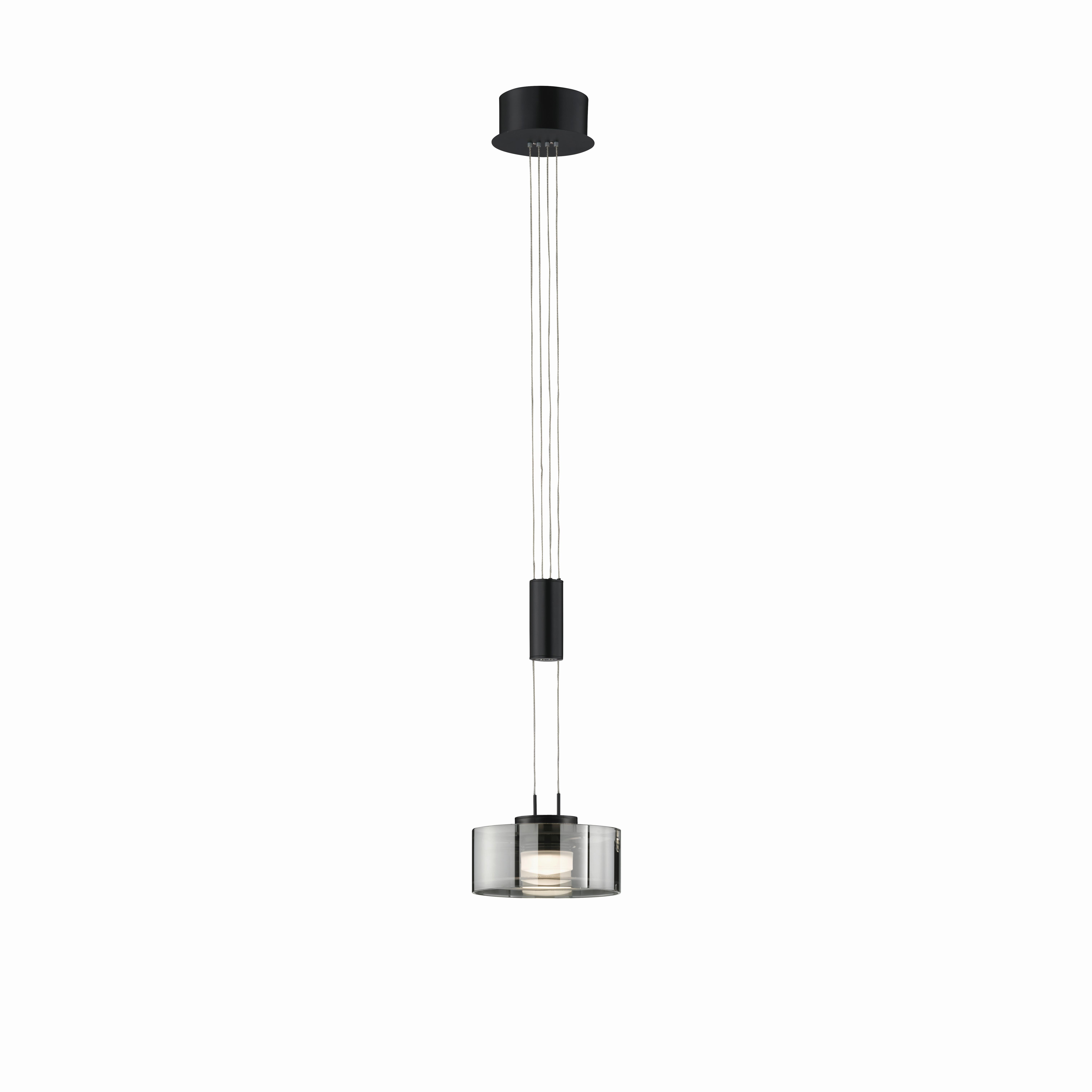 LAMPA WISZĄCA LED 61094 LAVIN - czarny/kolor piaskowy, Design, metal/szkło (19/160cm) - Fischer & Honsel