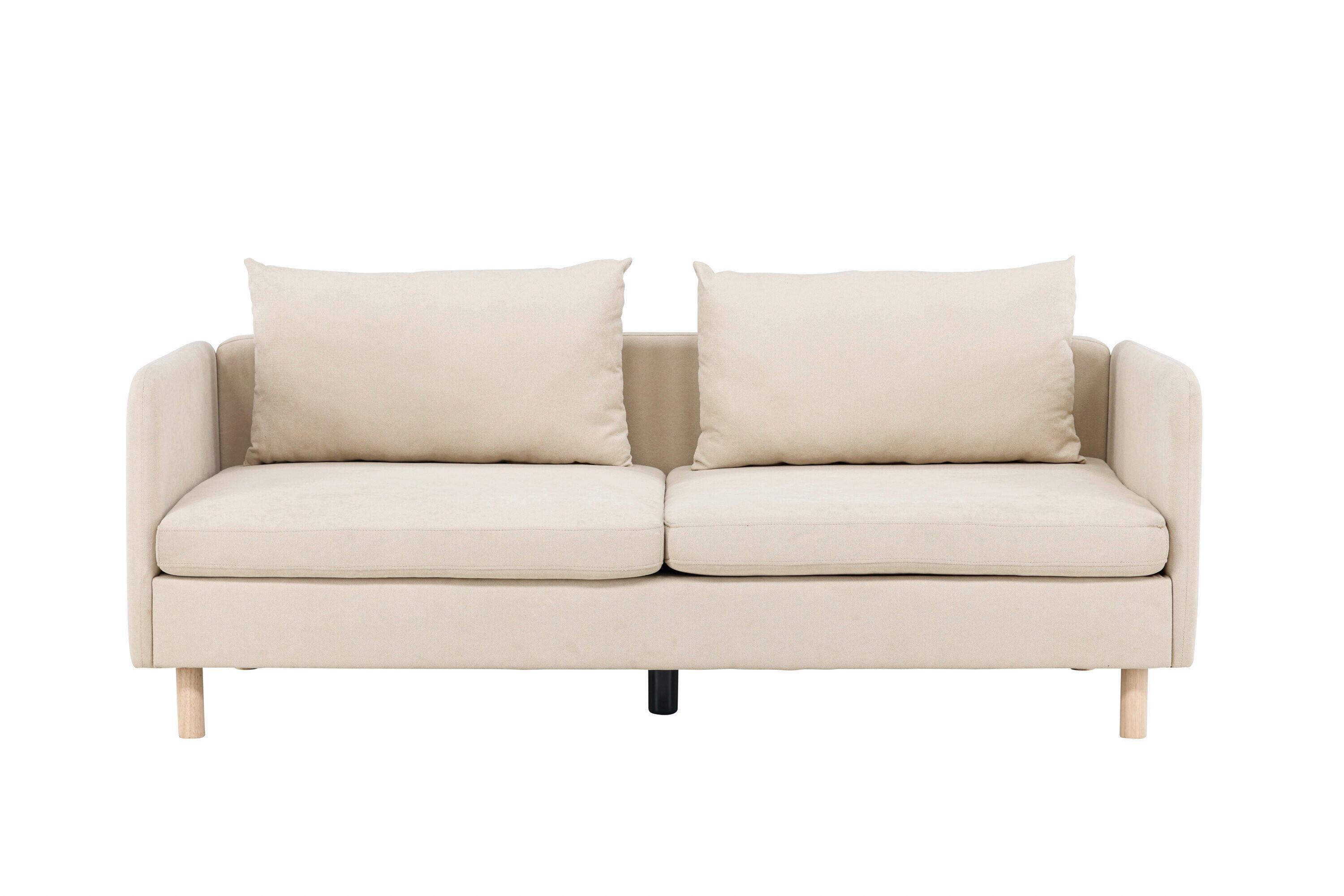 2-Sitzer-Sofa Zero Beige - Beige, MODERN, Holz/Textil (197/83/102cm) - Livetastic
