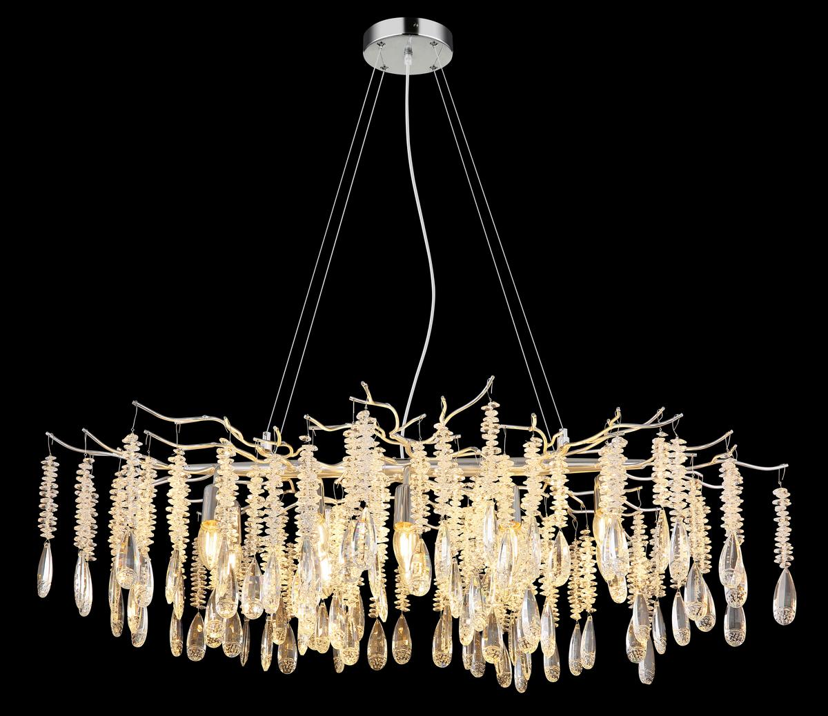 Luster Kinga - prozirna/srebrna, Dizajnerski, staklo/metal (100/60/120cm) - Globo