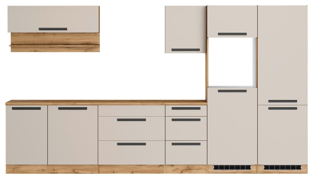 Küchenleerblock Aveiro o. Geräte Kaschmir - Kaschmir/Eiche Wotan, Trend, Holzwerkstoff/Metall (360cm) - Held