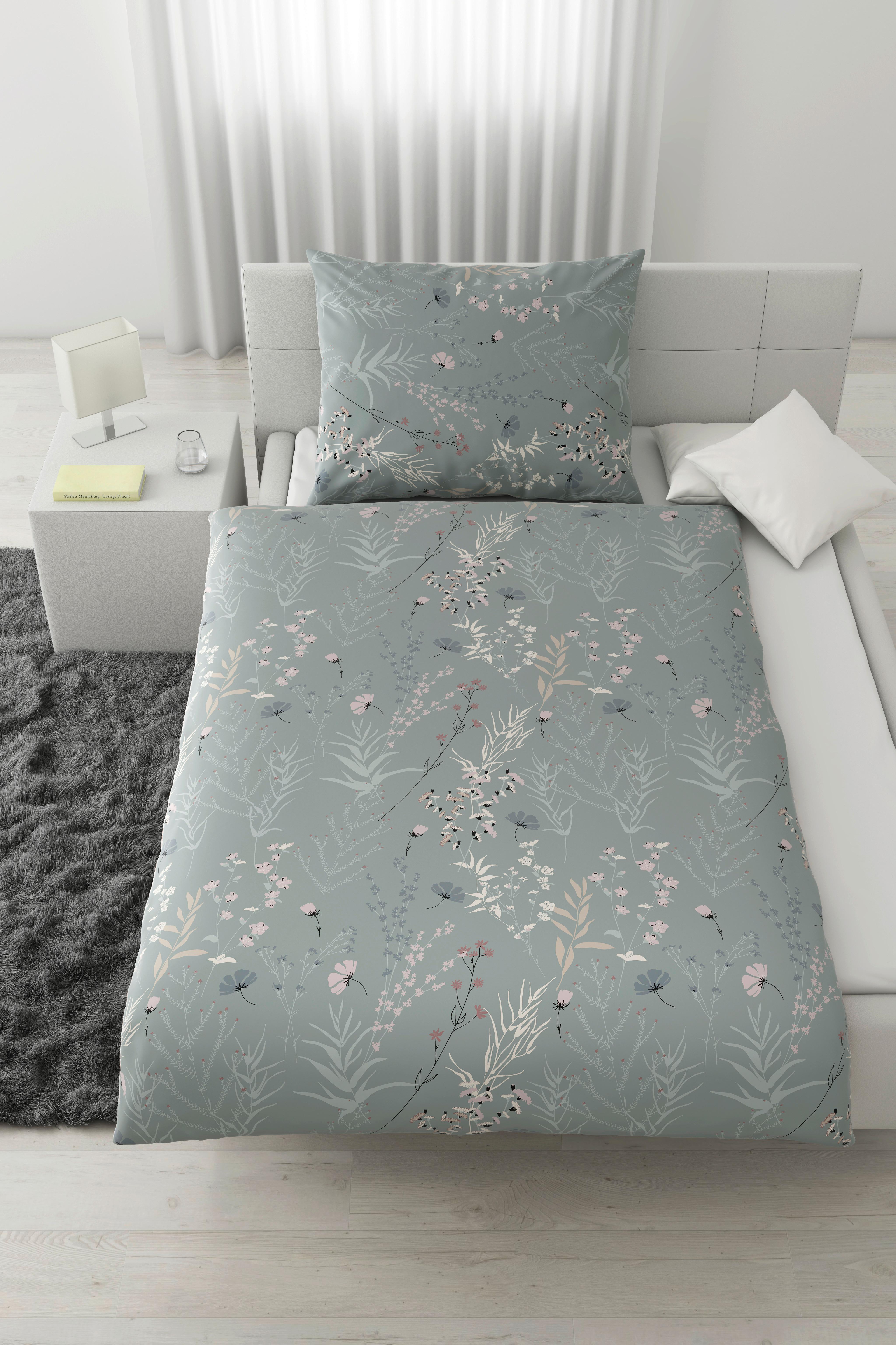 Lenjerie de pat Lina, cca. 140x200/50x70 cm - verde, Konventionell, textil (140/200cm) - Mömax