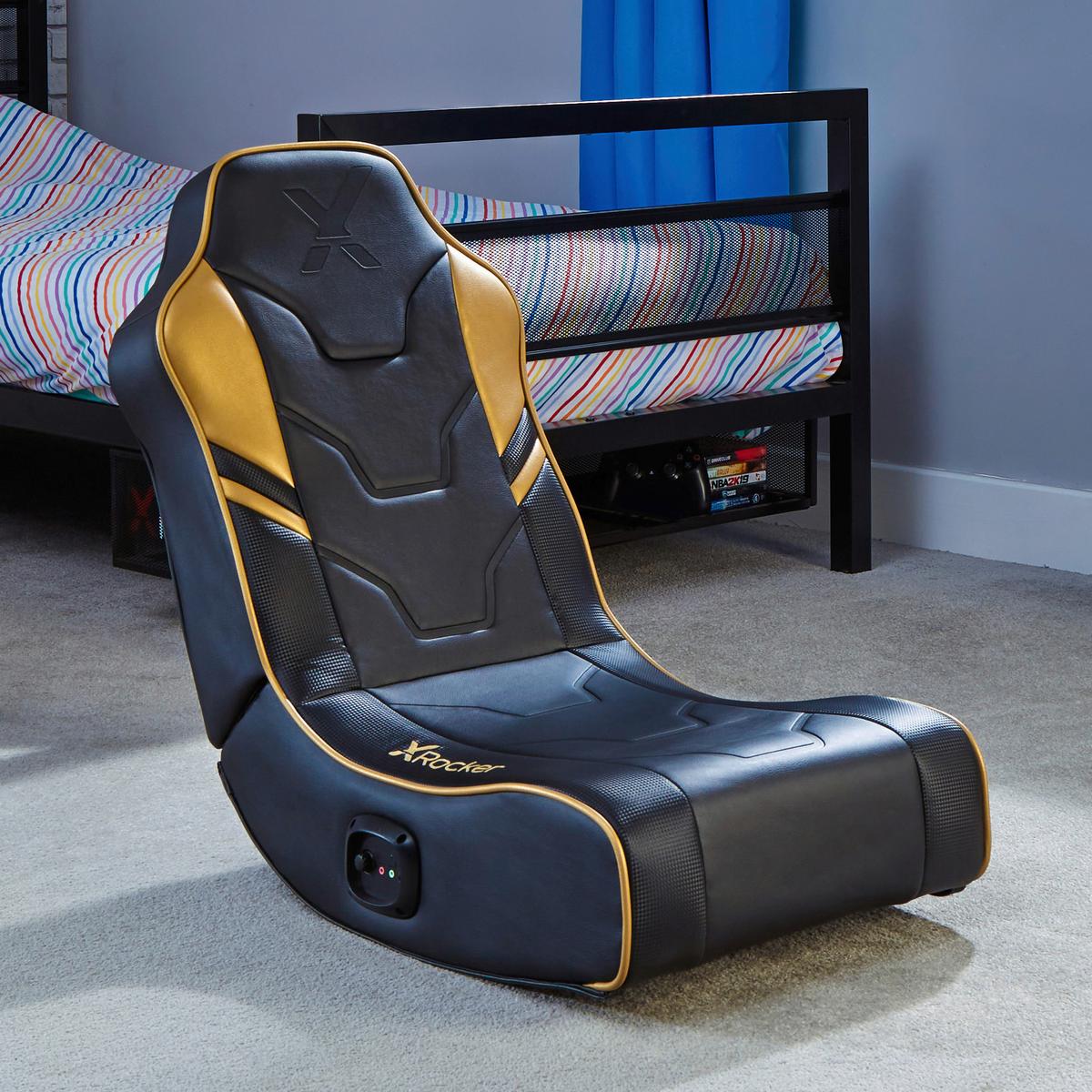 Gamingsessel Shadow 2.0 ca. 42x64x75 cm Gelb/Weiß/Schwarz - Goldfarben/Schwarz, MODERN, Textil (42/64/75cm) - X Rocker