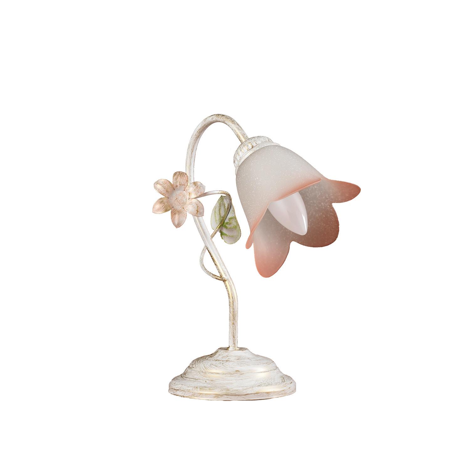 Tischleuchte Botton d'oro Weiß/Pink max. 6 Watt - Weiß, KONVENTIONELL, Glas/Metall (23/15/31cm)
