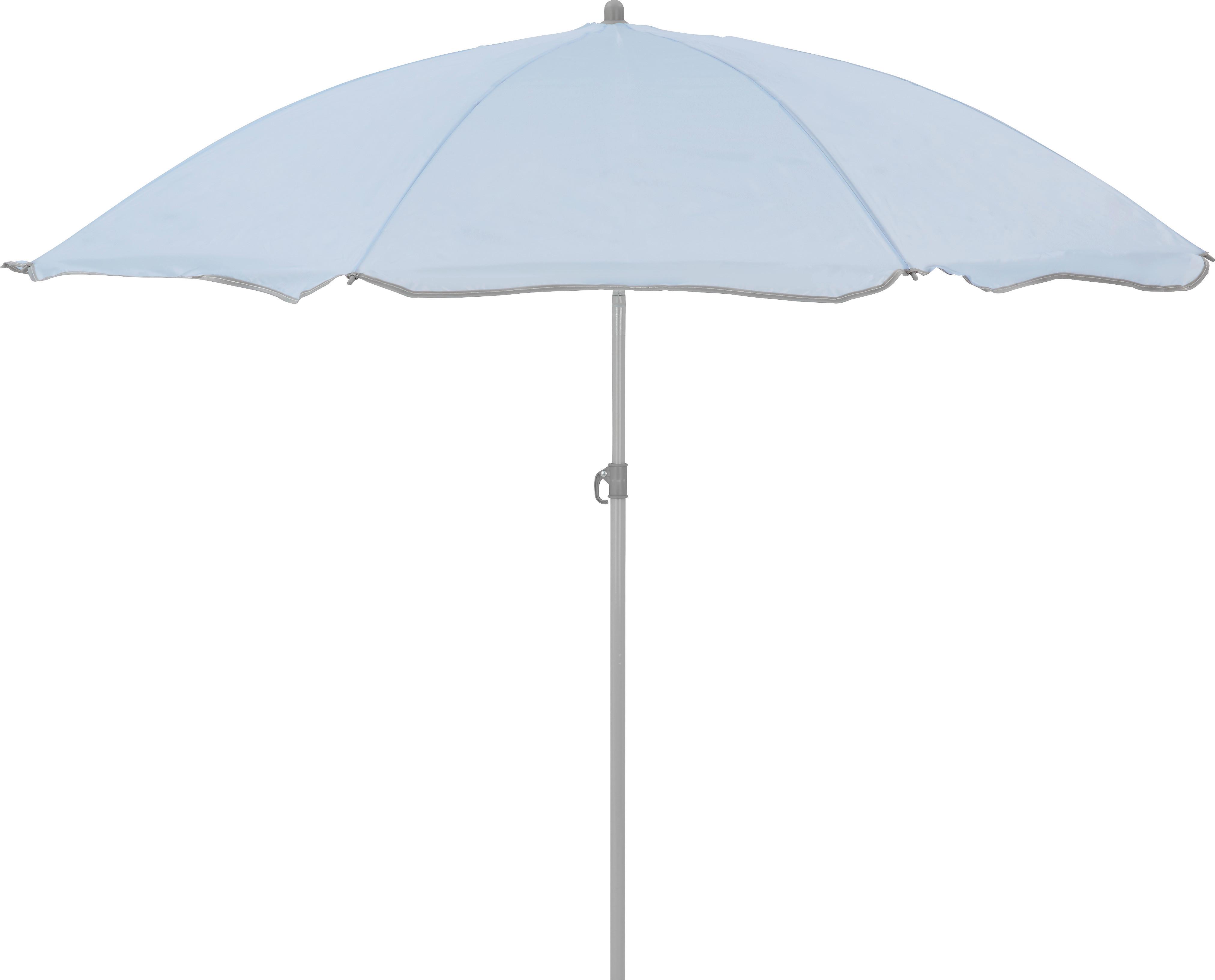 Sonnenschirm Lecci Hellblau mit Knickgelenk - Grau/Hellblau, Kunststoff/Textil (180/190cm) - Mömax