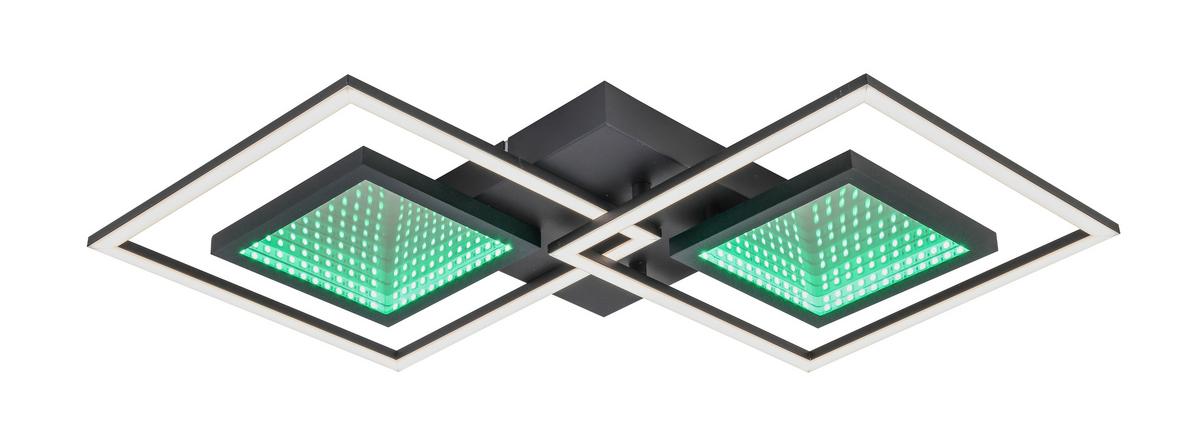 Stropna Led-svetilka Preceval - črna, kovina/umetna masa (41,8/75,3/6,7cm) - Premium Living