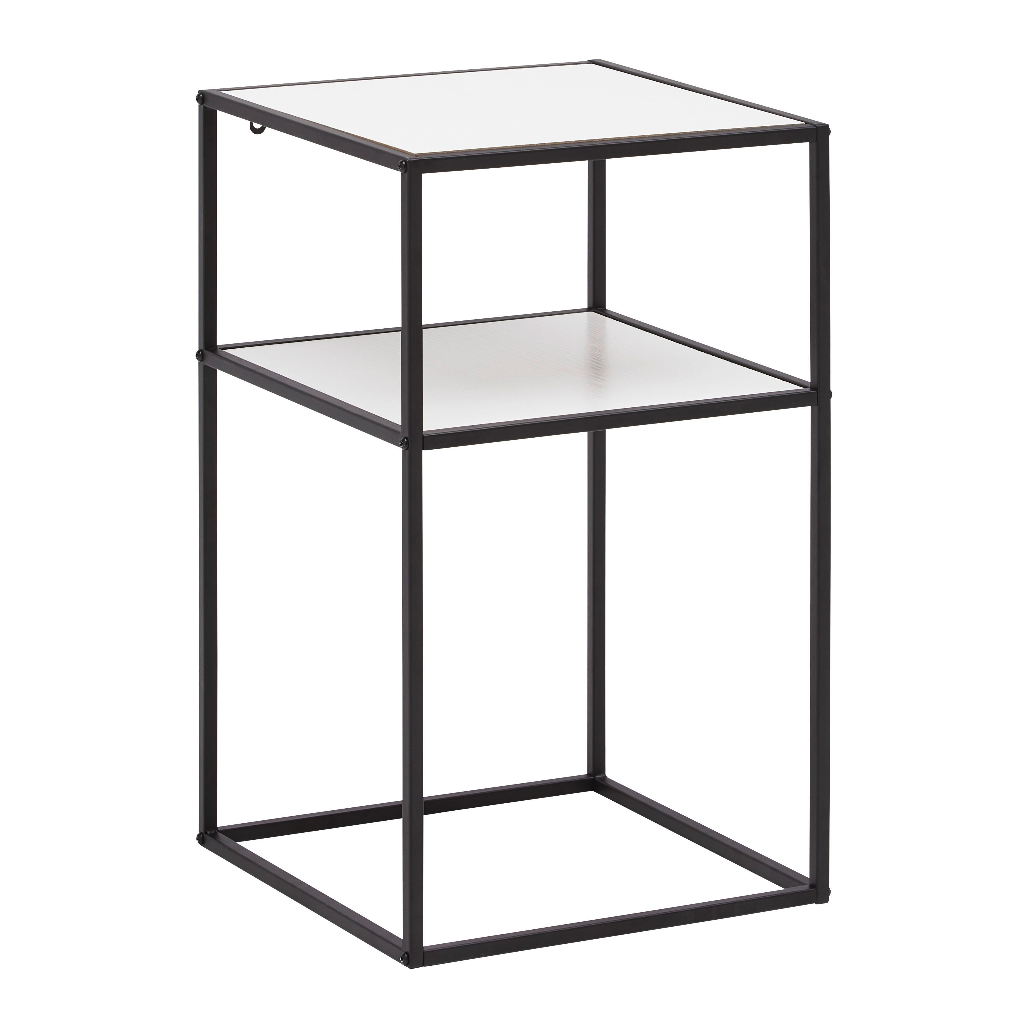 Etajeră PAXTON II - alb/negru, Modern, metal/material pe bază de lemn (35/35/59cm) - Modern Living