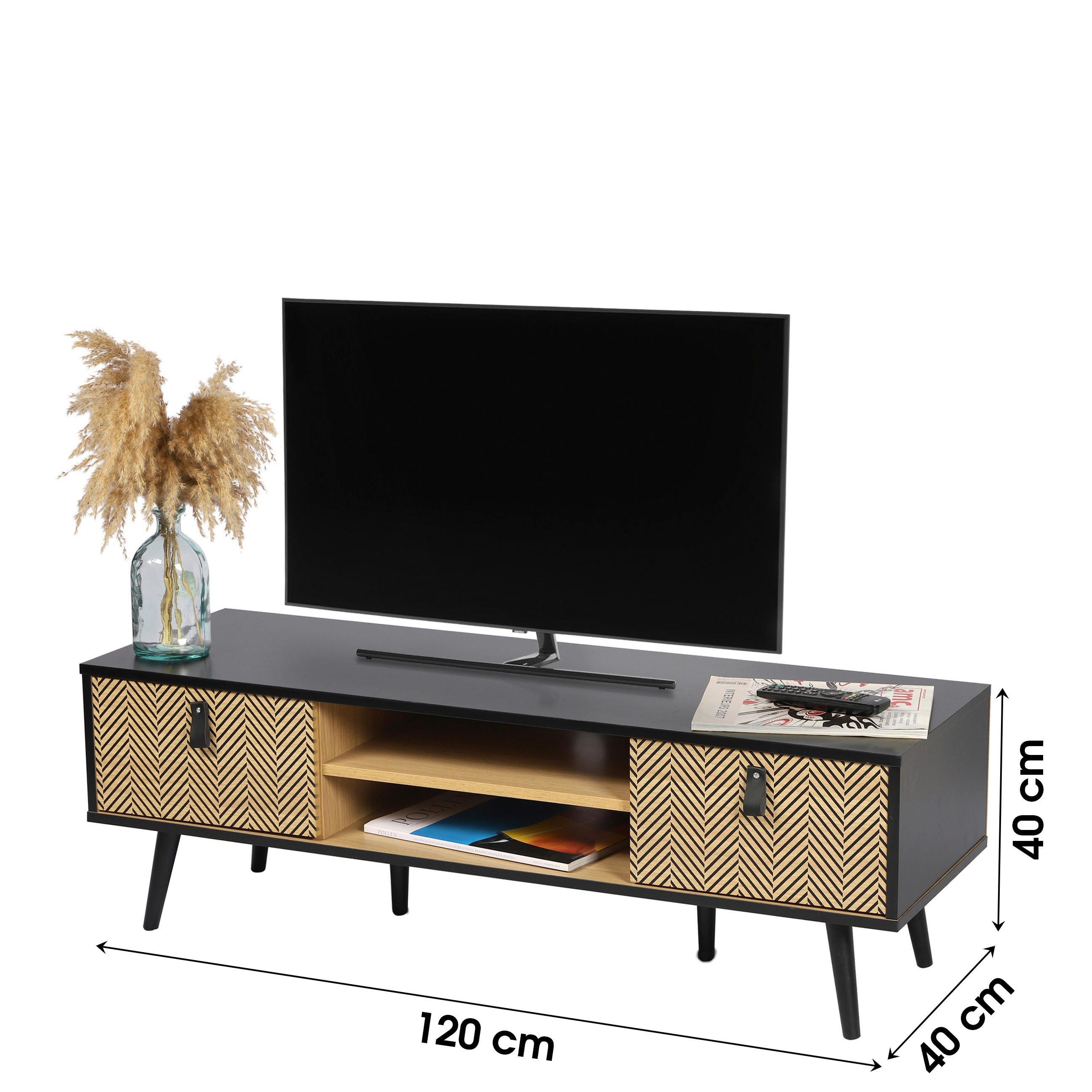 Tv-szekrény Chelsea - faalapú anyag/textil (120/40/40cm)