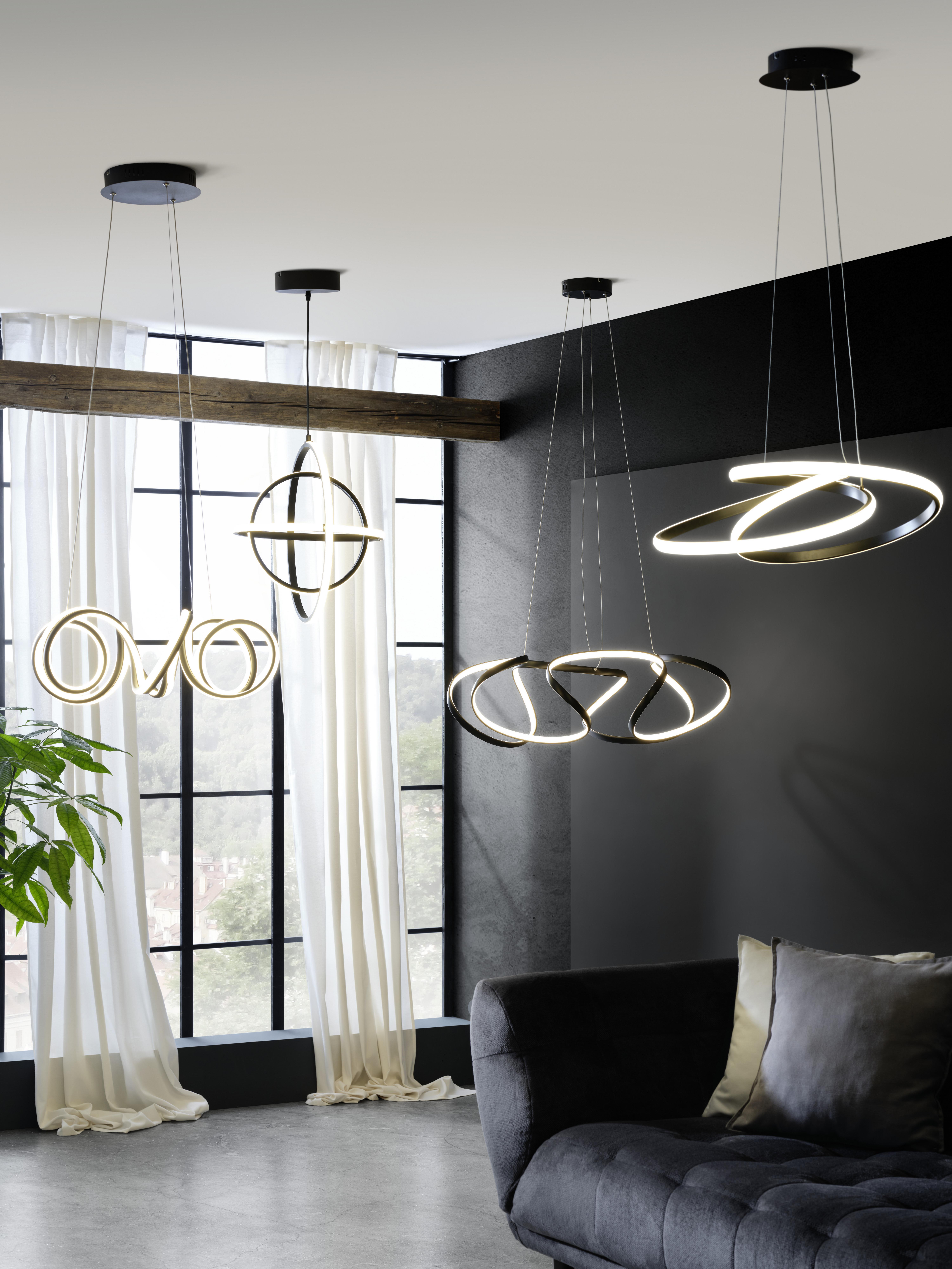 Viseča Led-svetilka Jero - bela, Moderno, kovina/umetna masa (50/120cm) - Premium Living