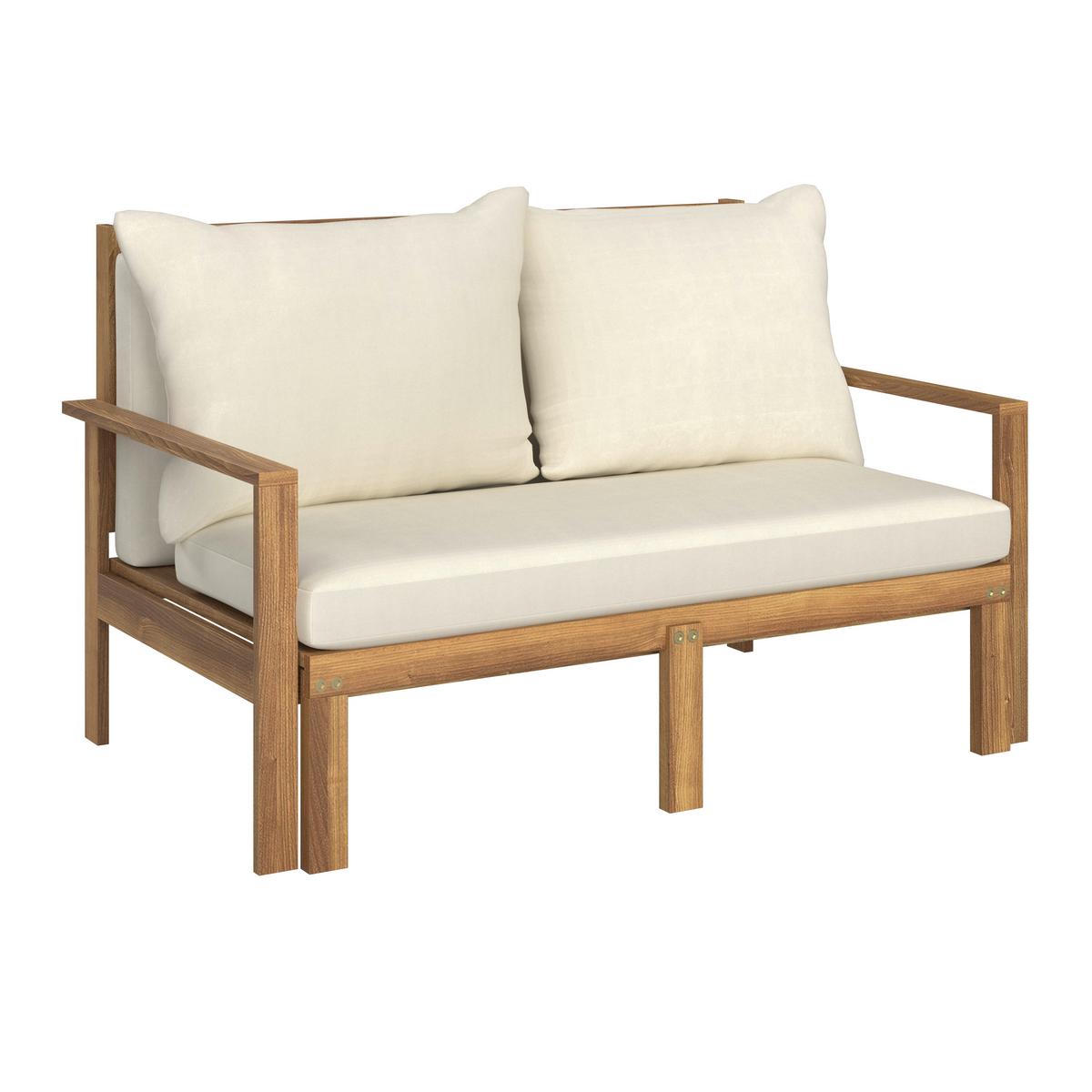 Gartenliege Pia Naturfarben Akazie/Outdoorstoff - Naturfarben, MODERN, Holz/Textil (130/75/80-130cm) - Bessagi Garden