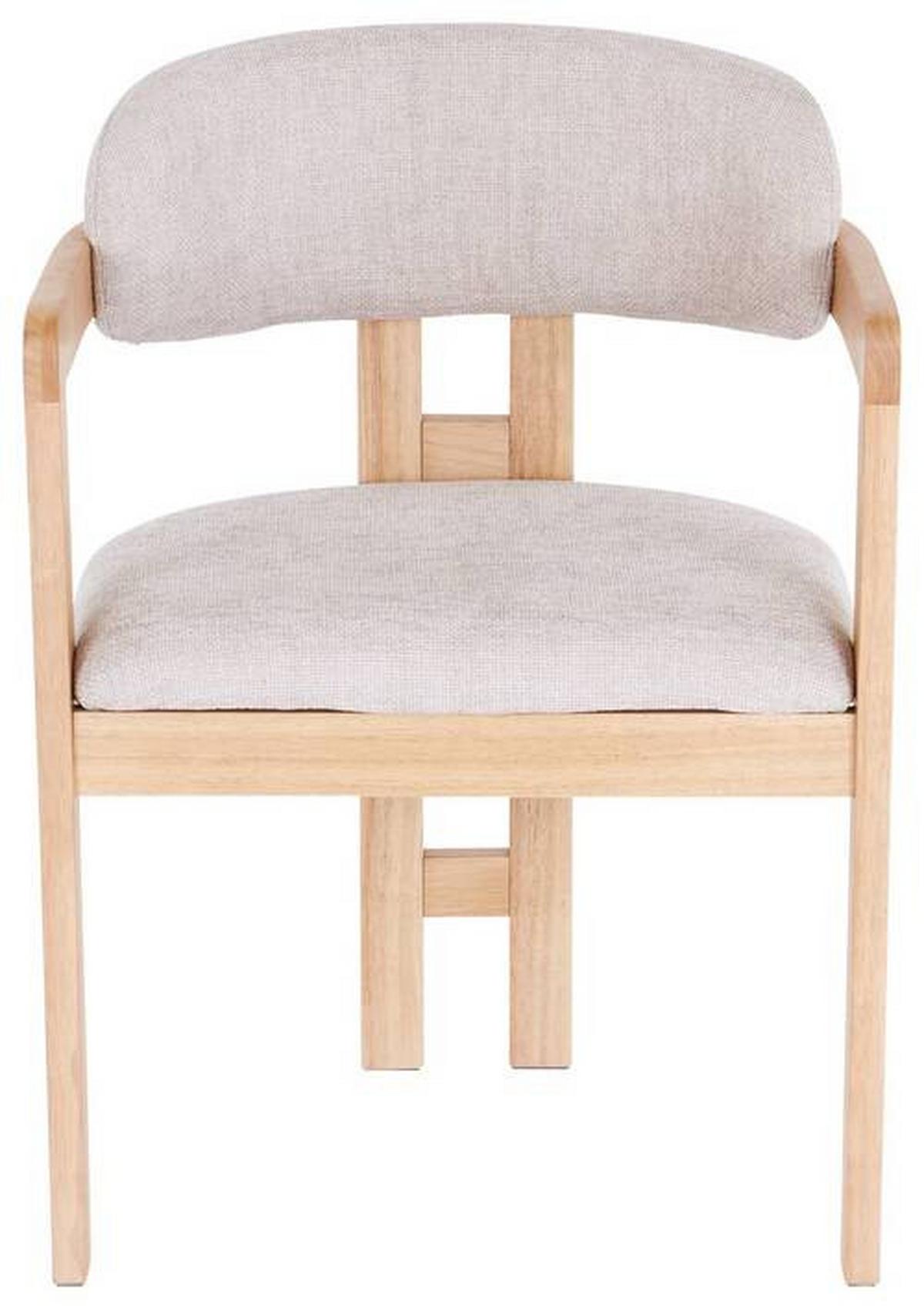 KRZESŁO Z PODŁOKIETNIKAMI SALLY - kolor dębowy/jasnobrązowy, Modern, drewno/tkanina (60/80/52cm) - MID.YOU