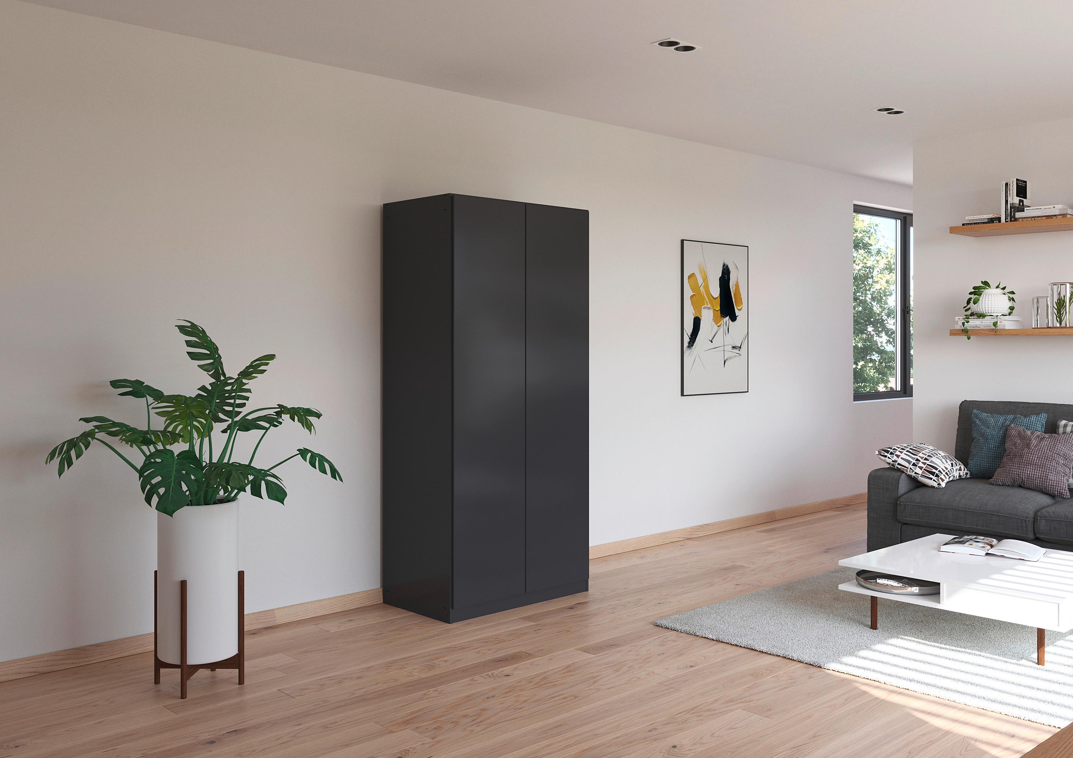 Drehtürenschrank COSTA ca.91x197x54cm Grau Metallic - Grau, MODERN, Holzwerkstoff (91/197/54cm) - Rauch Möbel