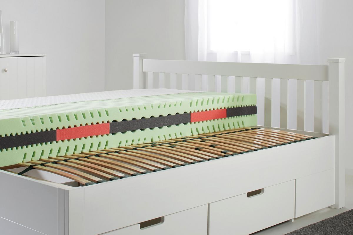 ensemble matelas et sommier Komfortschaumkern ca. 90x200cm - bois (90/200cm) - Premium Living