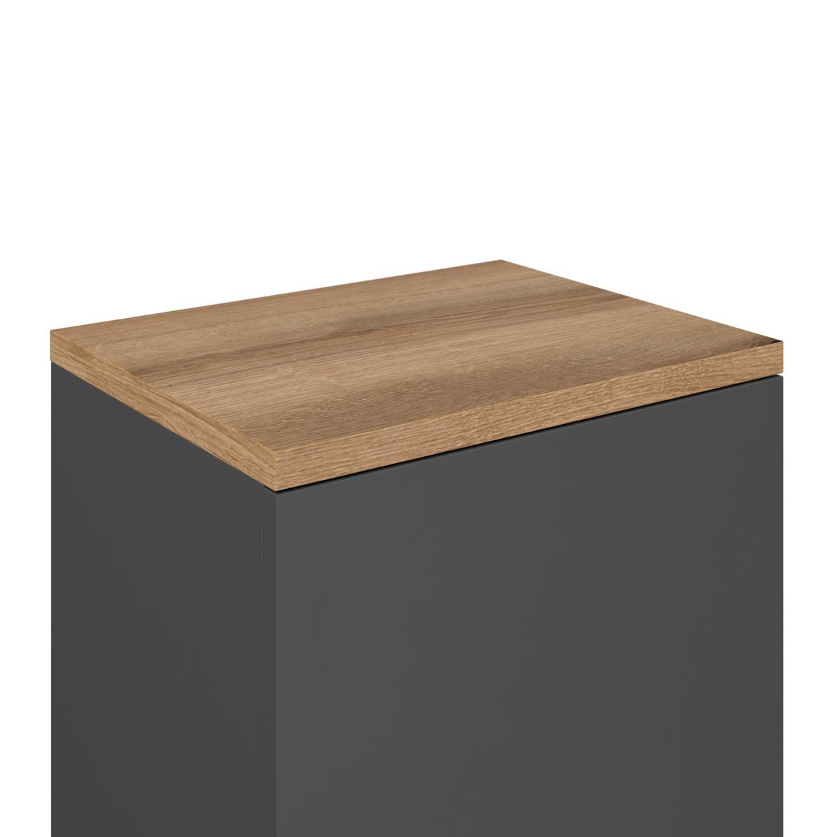 Viseći Element Cotia - boje hrasta/crna, Moderno, drvni materijal/metal (40/73/30cm) - James Wood