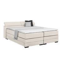 Boxspringbett Sevilla Beige ca. 180x200cm - Beige/Schwarz, KONVENTIONELL, Holz/Kunststoff (180/200cm) - Premium Living