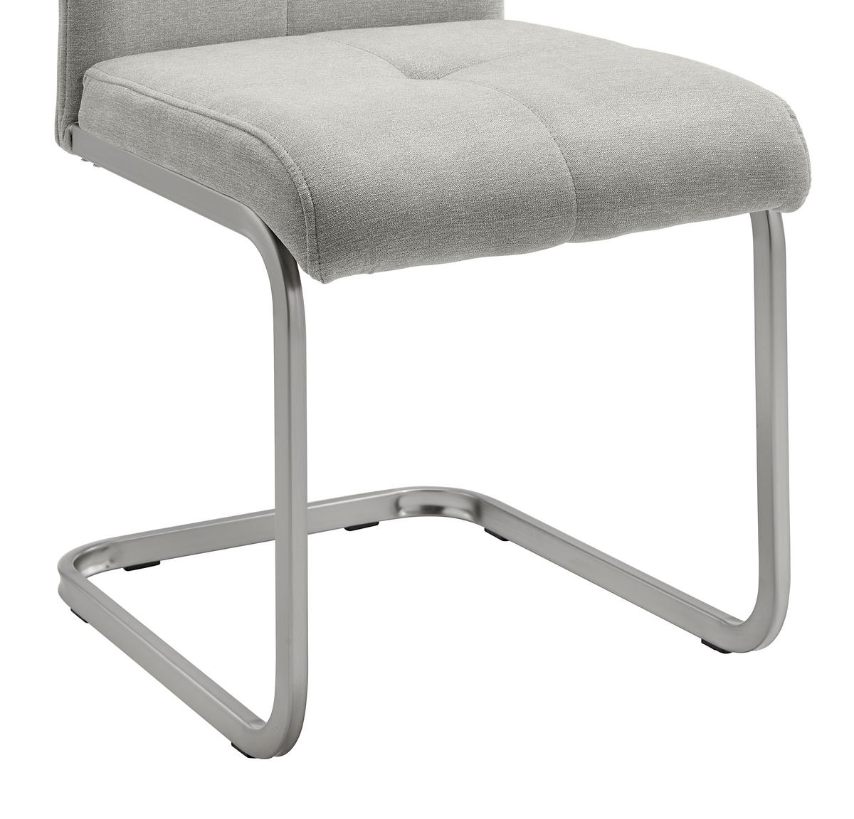 Schwingstuhl Lucie Sandfarben Webstoff Gepolstert - Sandfarben/Chromfarben, MODERN, Holz/Textil (42,5/98/45cm) - Bessagi Home