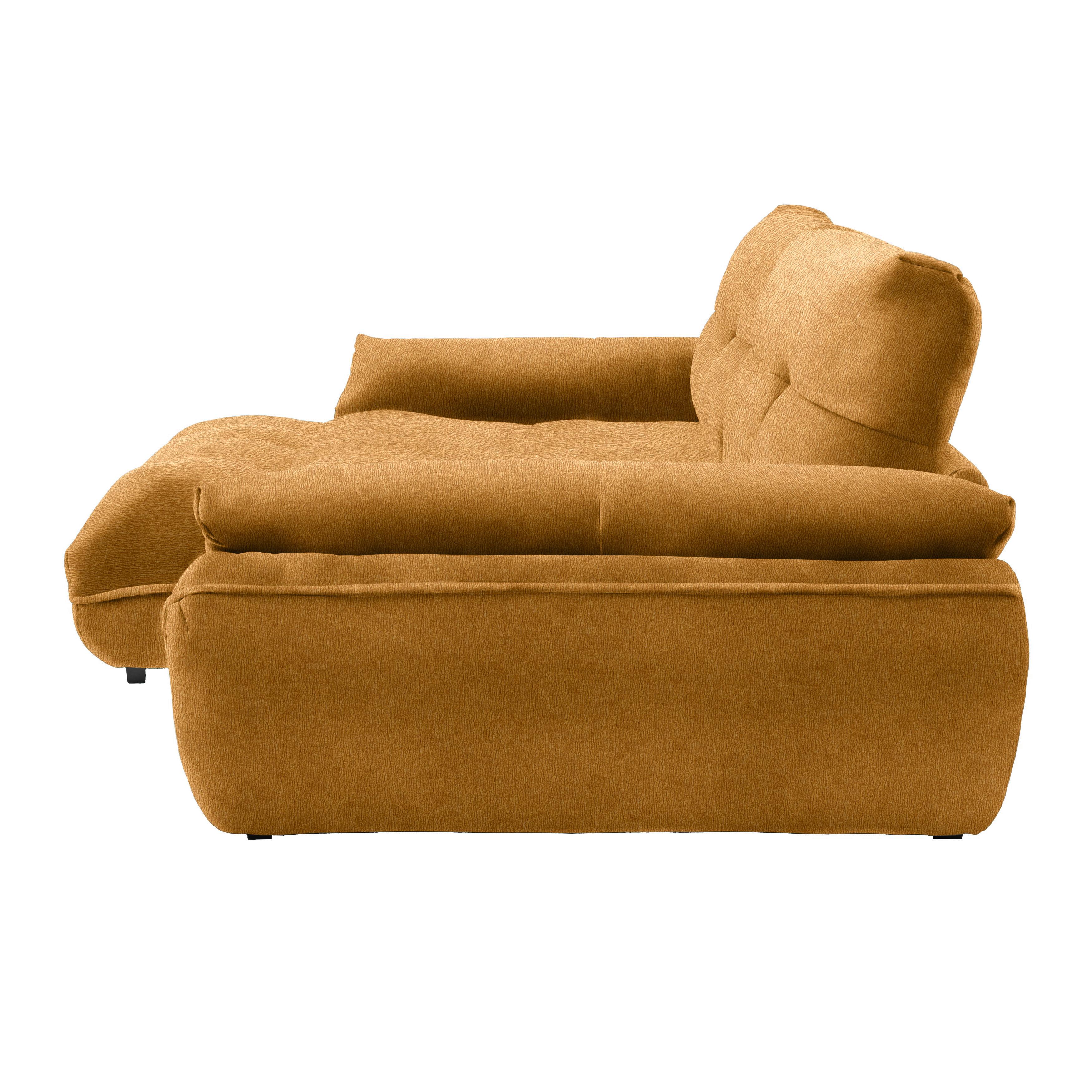 Wohnlandschaft Vivo Goldfarben - Goldfarben/Schwarz, MODERN, Kunststoff/Textil (179/63/317cm) - Premium Living