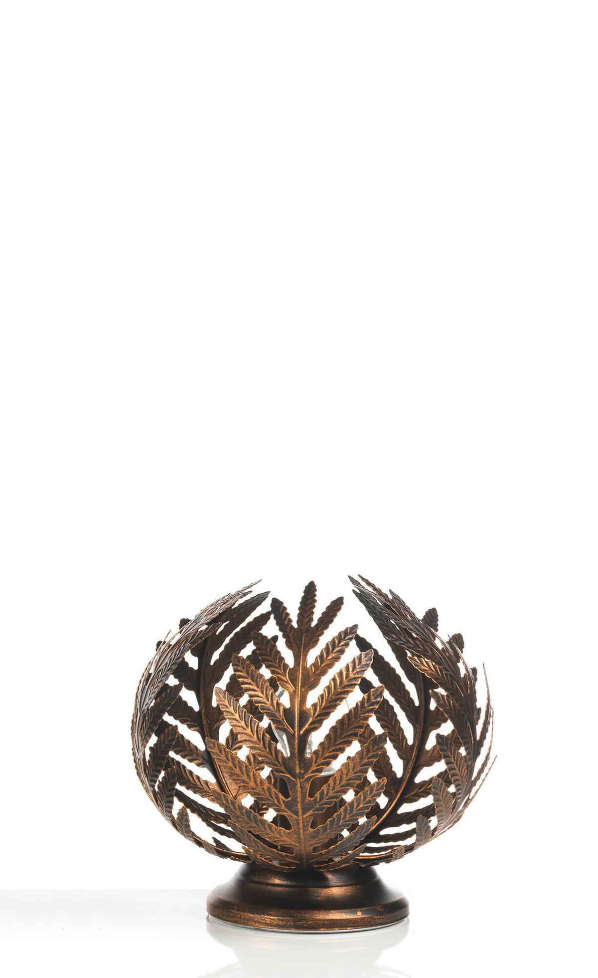 Tischleuchte Felce Bronzo Bronzefarben max. 22 Watt - Bronzefarben, Natur, Metall (25/25cm)