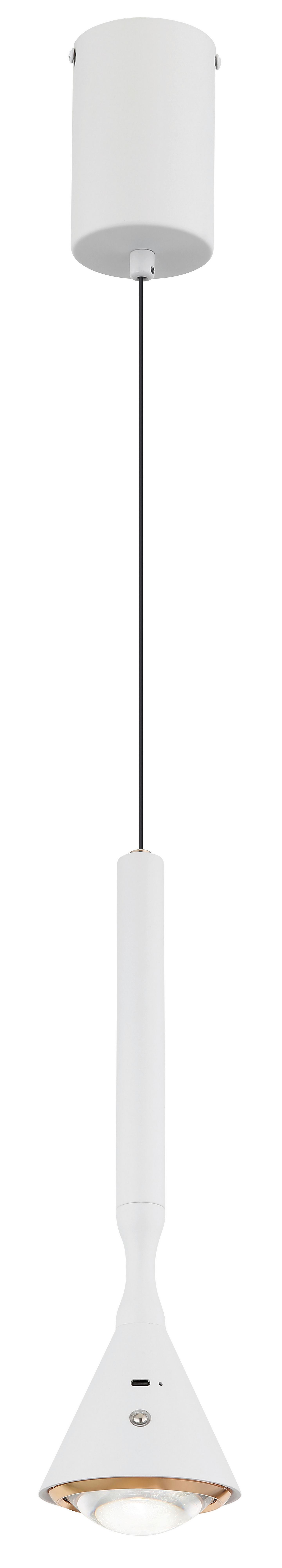 Led-hängeleuchte 16061w Lucinda - Weiss, Design, Kunststoff/Metall (9,9/50-210cm) - Globo