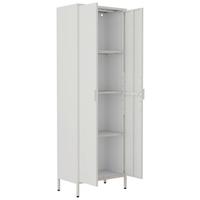 DREHTÜRENSCHRANK FLOKAS XL - Weiss, Design, Metall (60/180/35cm) - MID.YOU