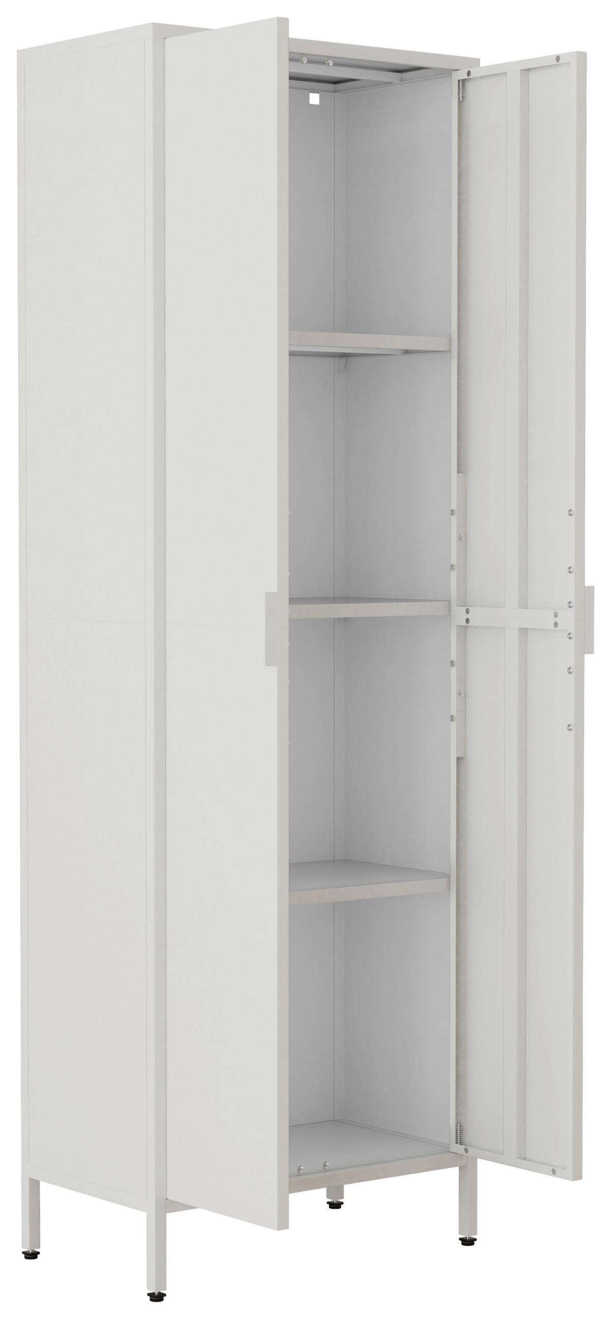 DREHTÜRENSCHRANK FLOKAS XL - Weiss, Design, Metall (60/180/35cm) - MID.YOU