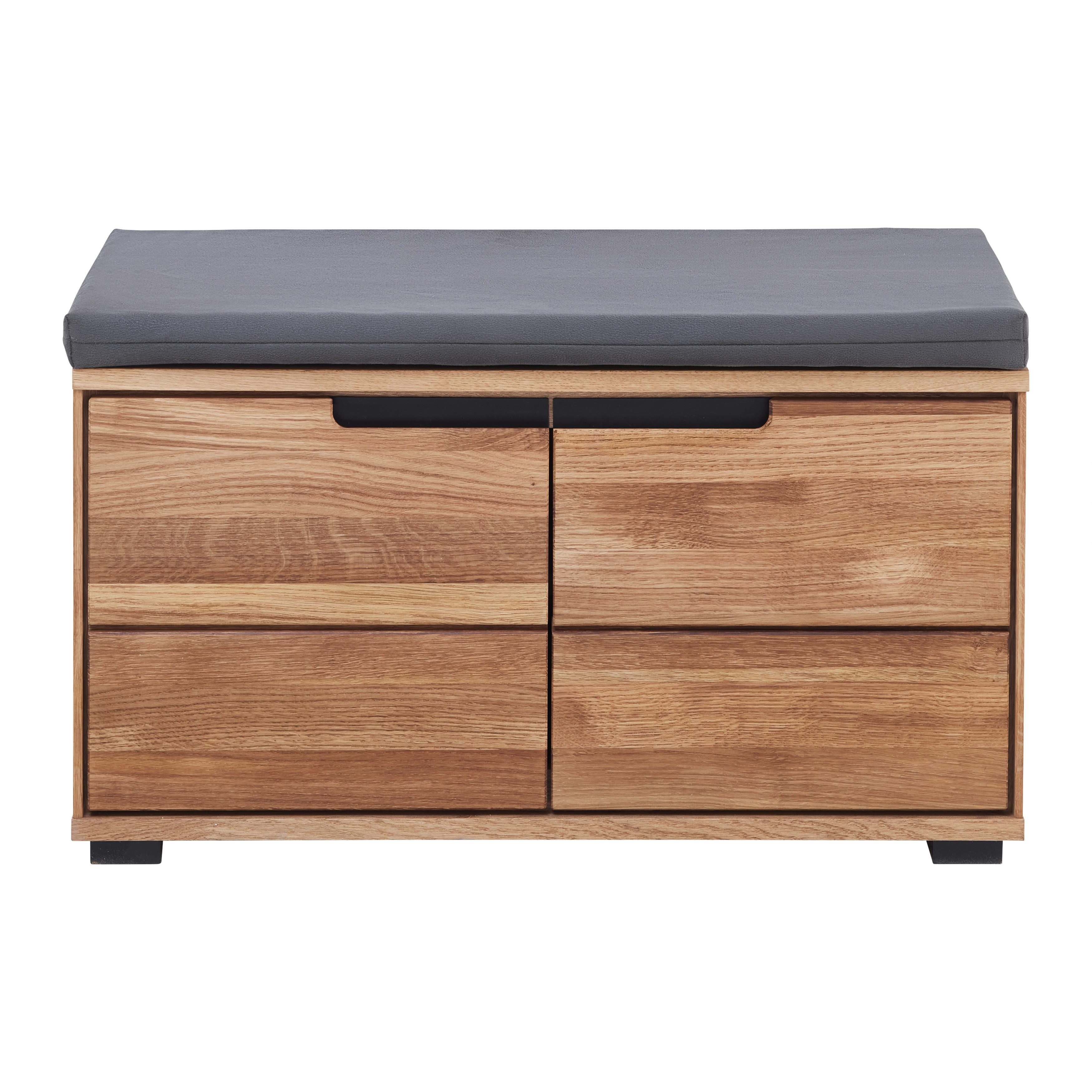 Garderobenbank Lola in Wildeiche - Wildeiche/Schwarz, Lifestyle, Holz/Holzwerkstoff (80/47/40cm) - ecoTree