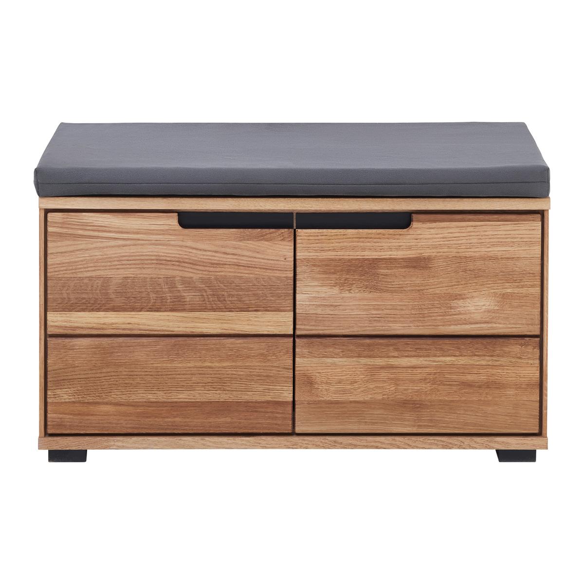 Garderobenbank Lola in Wildeiche - Wildeiche/Schwarz, LIFESTYLE, Holz/Holzwerkstoff (80/47/40cm) - ecoTree