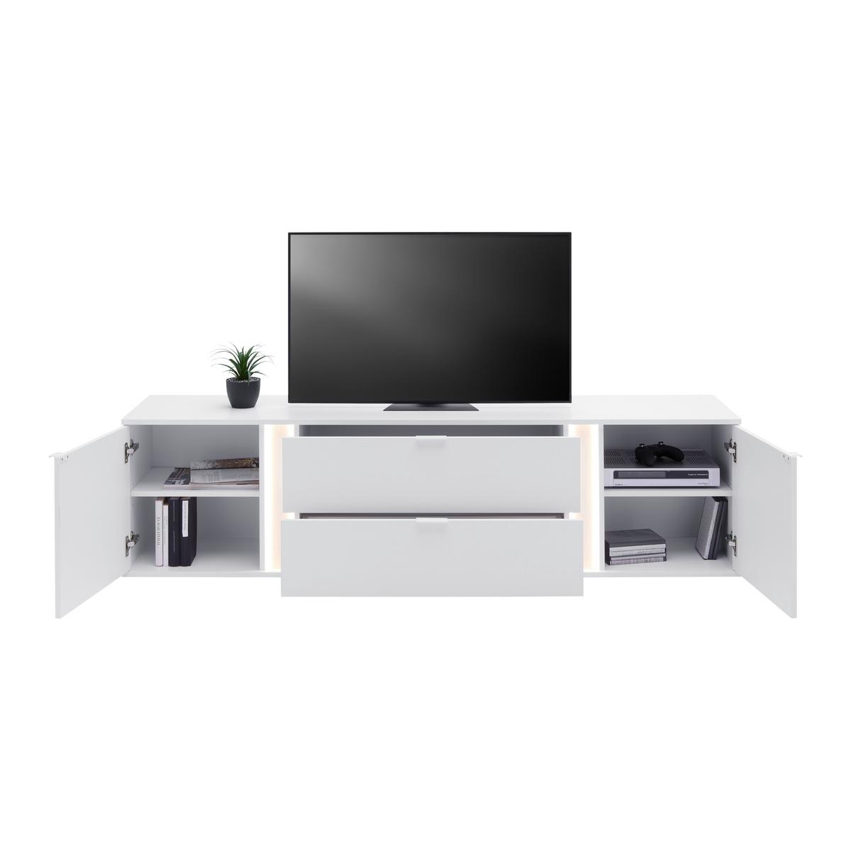 TV-Element Delio Weiß - Schwarz/Weiß, MODERN, Holzwerkstoff/Kunststoff (190/150/42cm) - Mömax