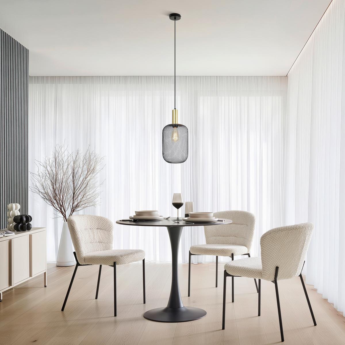 Függőlámpa Drato - fekete/aranyszínű, Modern, fém (20/120cm) - Mömax