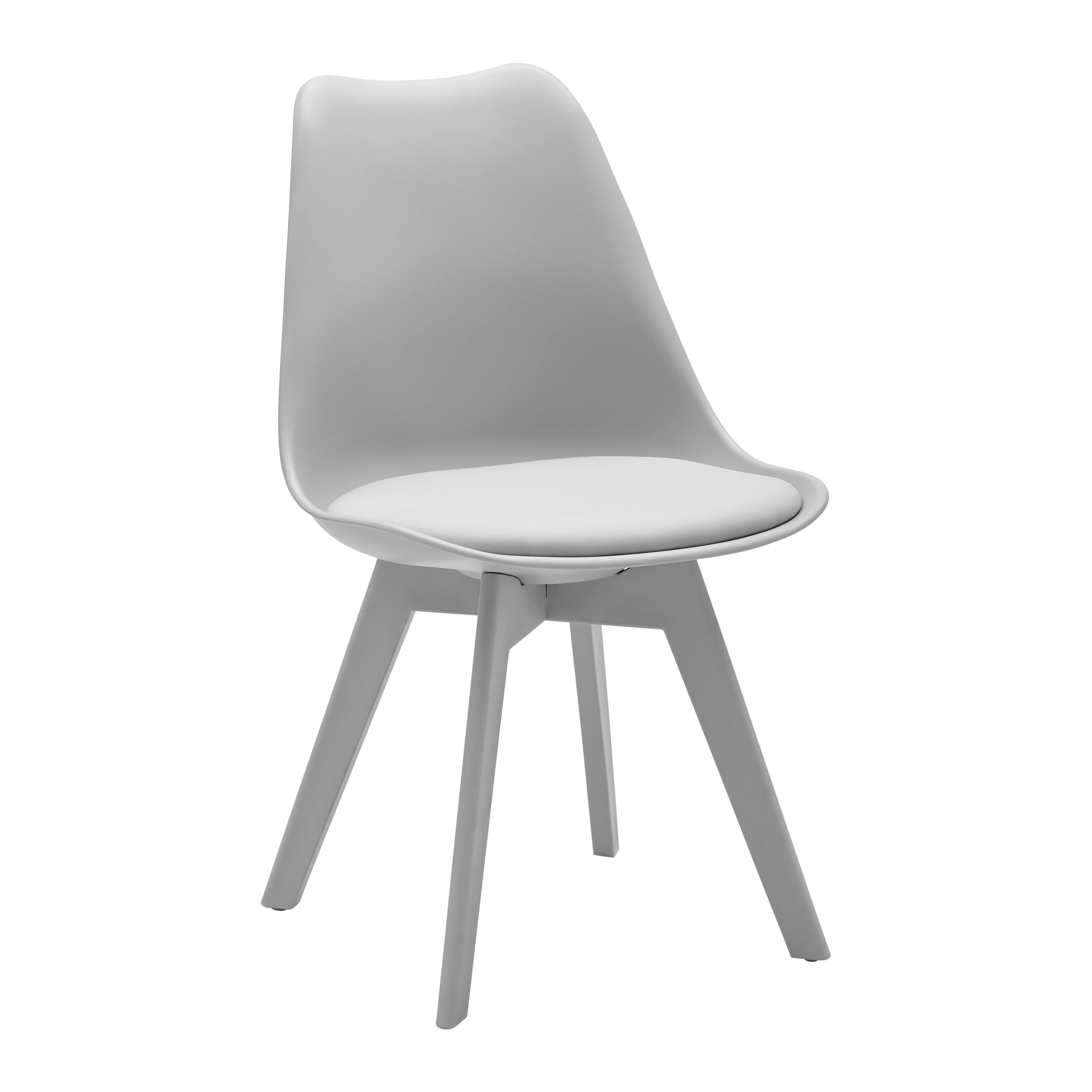 KRZESŁO MIA - jasnoszary, Modern, tworzywo sztuczne/tkanina (50/84/54cm) - Bessagi Home