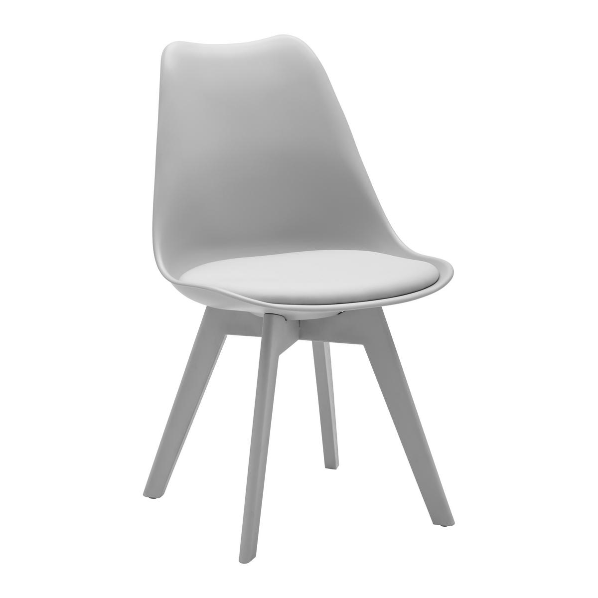 KRZESŁO MIA - jasnoszary, Modern, tworzywo sztuczne/tkanina (50/84/54cm) - Bessagi Home