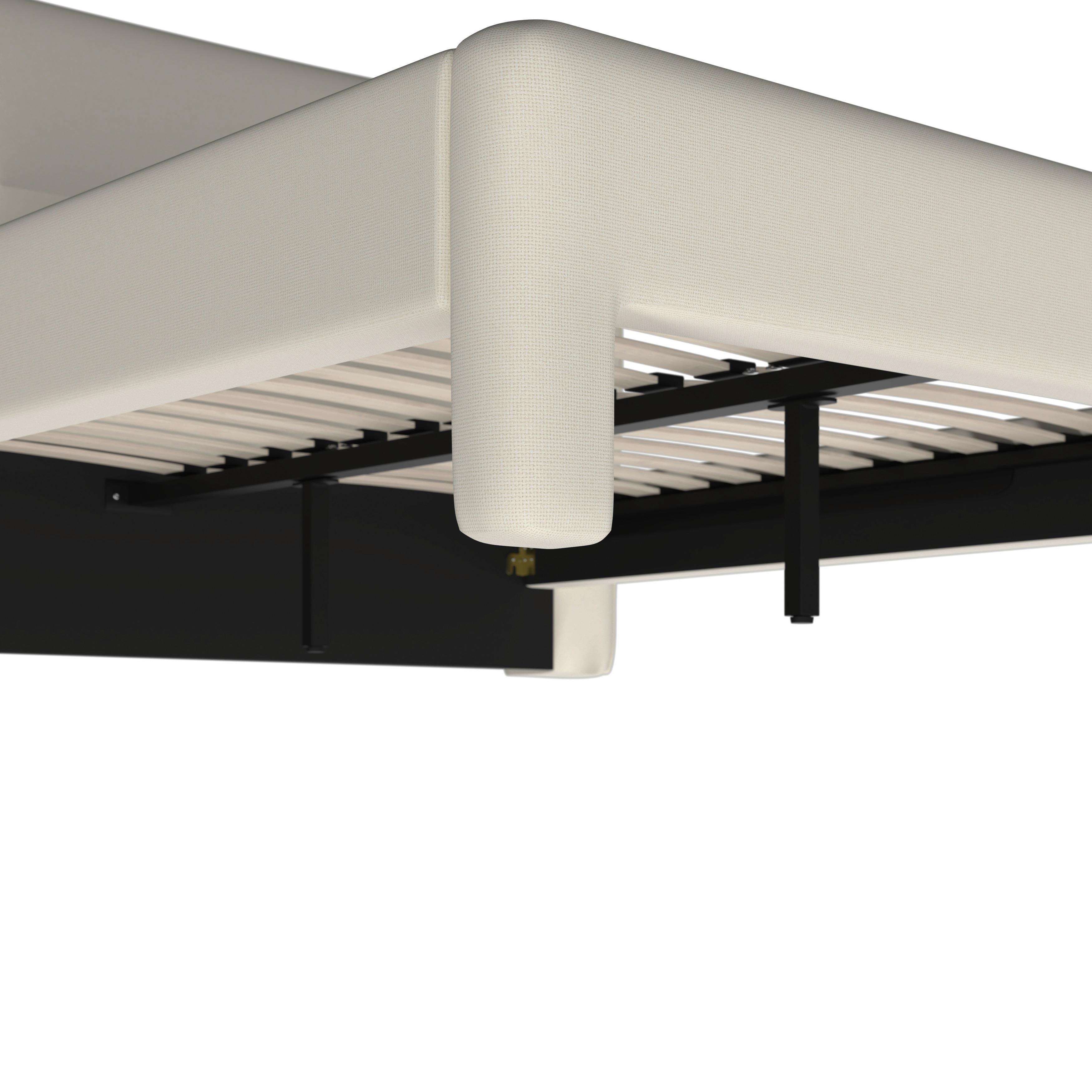 STOPPAD SÄNG VALION - Elfenbein/ekfärgad, Modern, metall/trä (160/200cm) - Bessagi Home