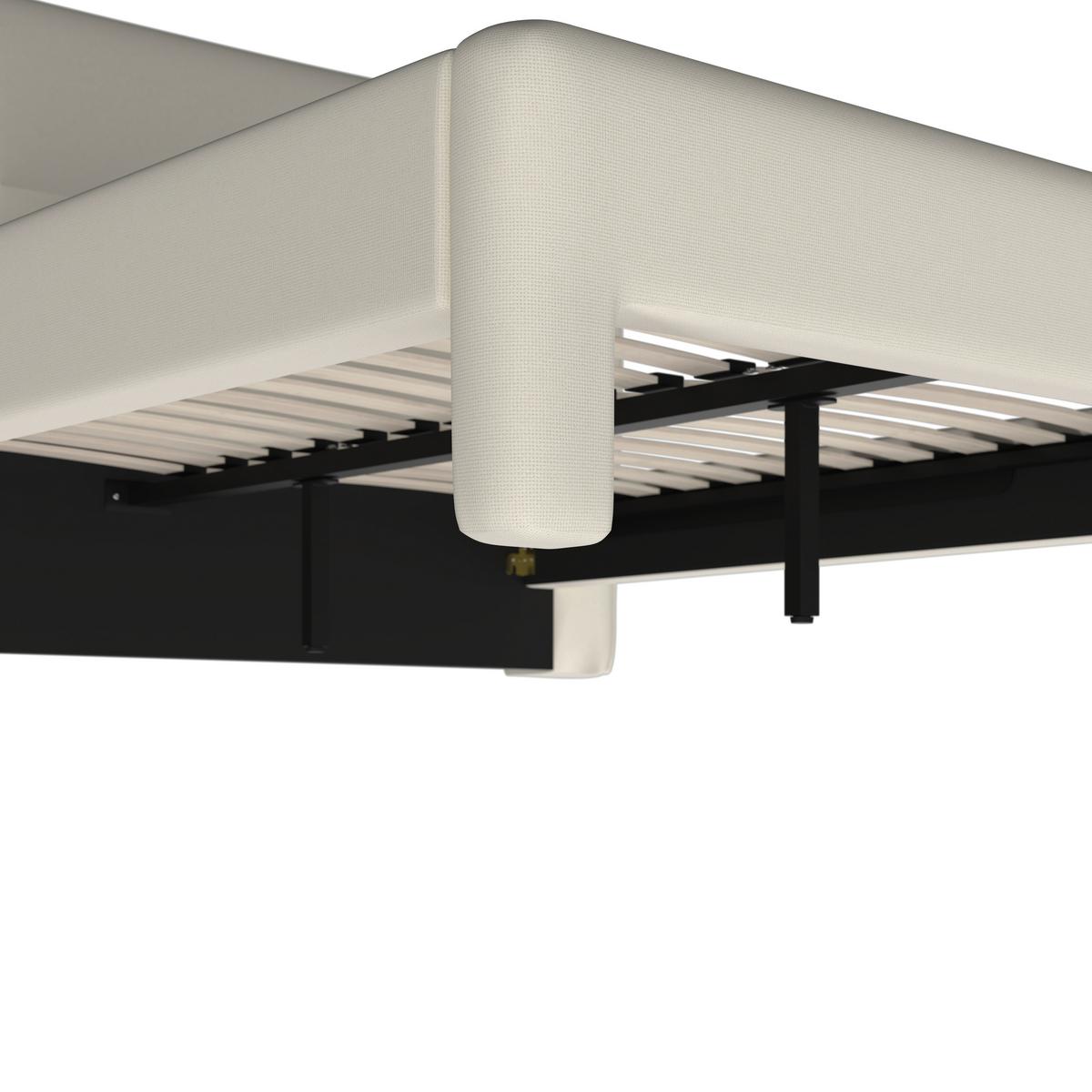 Polsterbett Valion Elfenbein ca. 160x200 cm - Elfenbein/Eichefarben, MODERN, Holz/Textil (160/200cm) - Bessagi Home