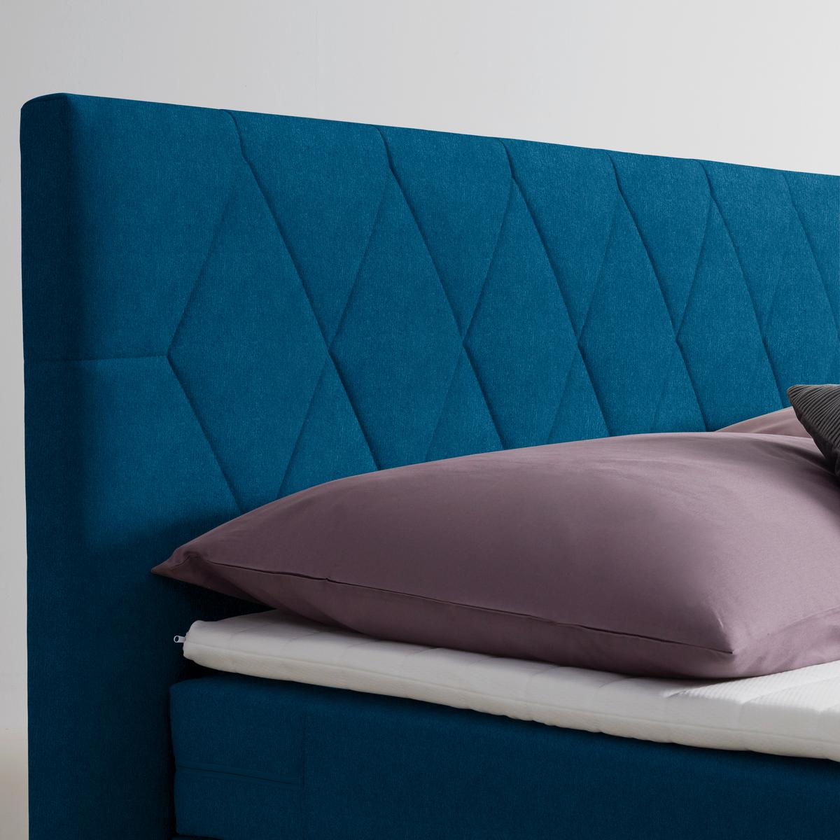Boxspringbett Josie B Petrol ca. 180x200cm - Petrol/Schwarz, KONVENTIONELL, Holz/Holzwerkstoff (180/200cm) - Mömax