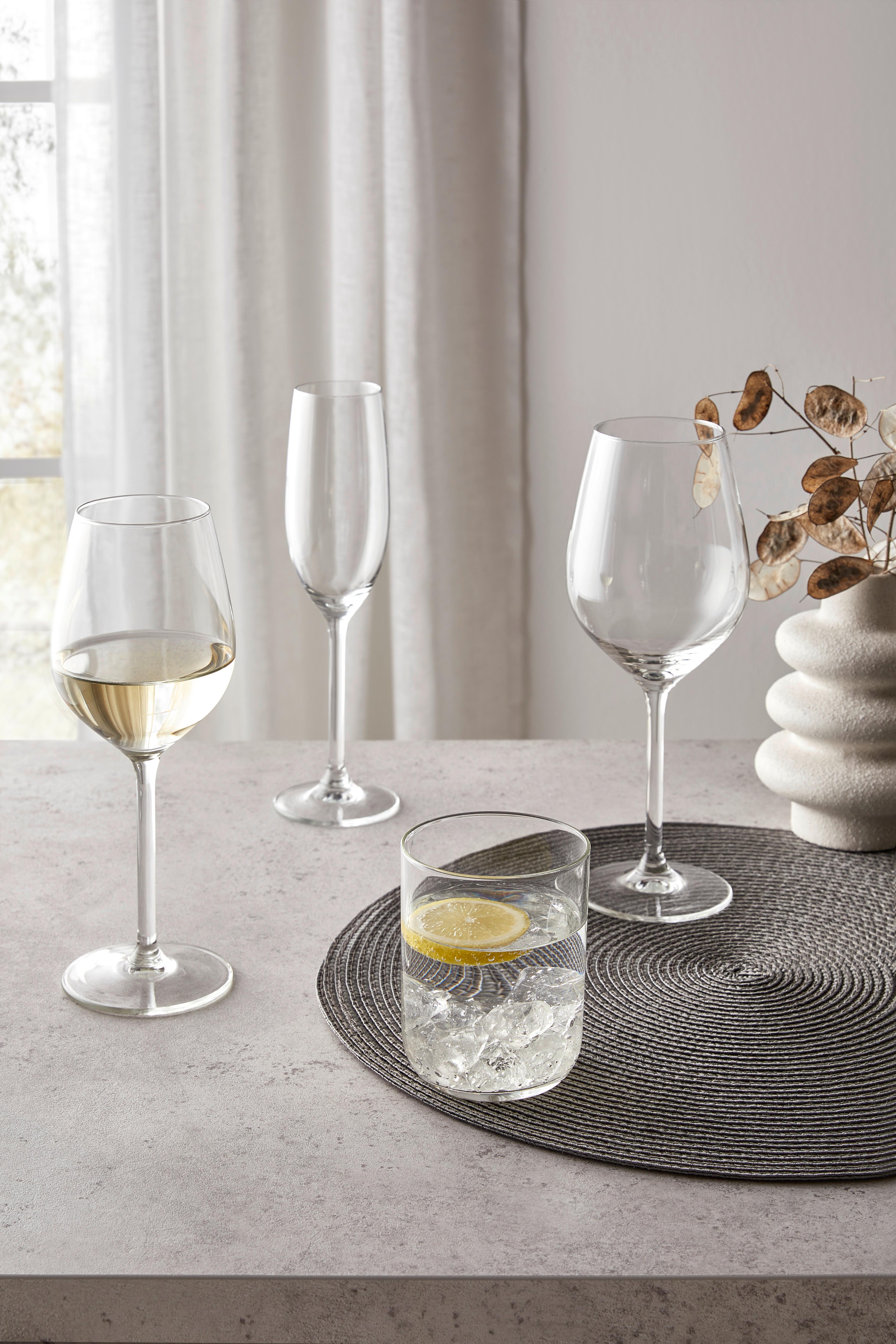 SET MED VINGLAS LARS - RED - klar, Modern, glas (500ml) - Mömax
