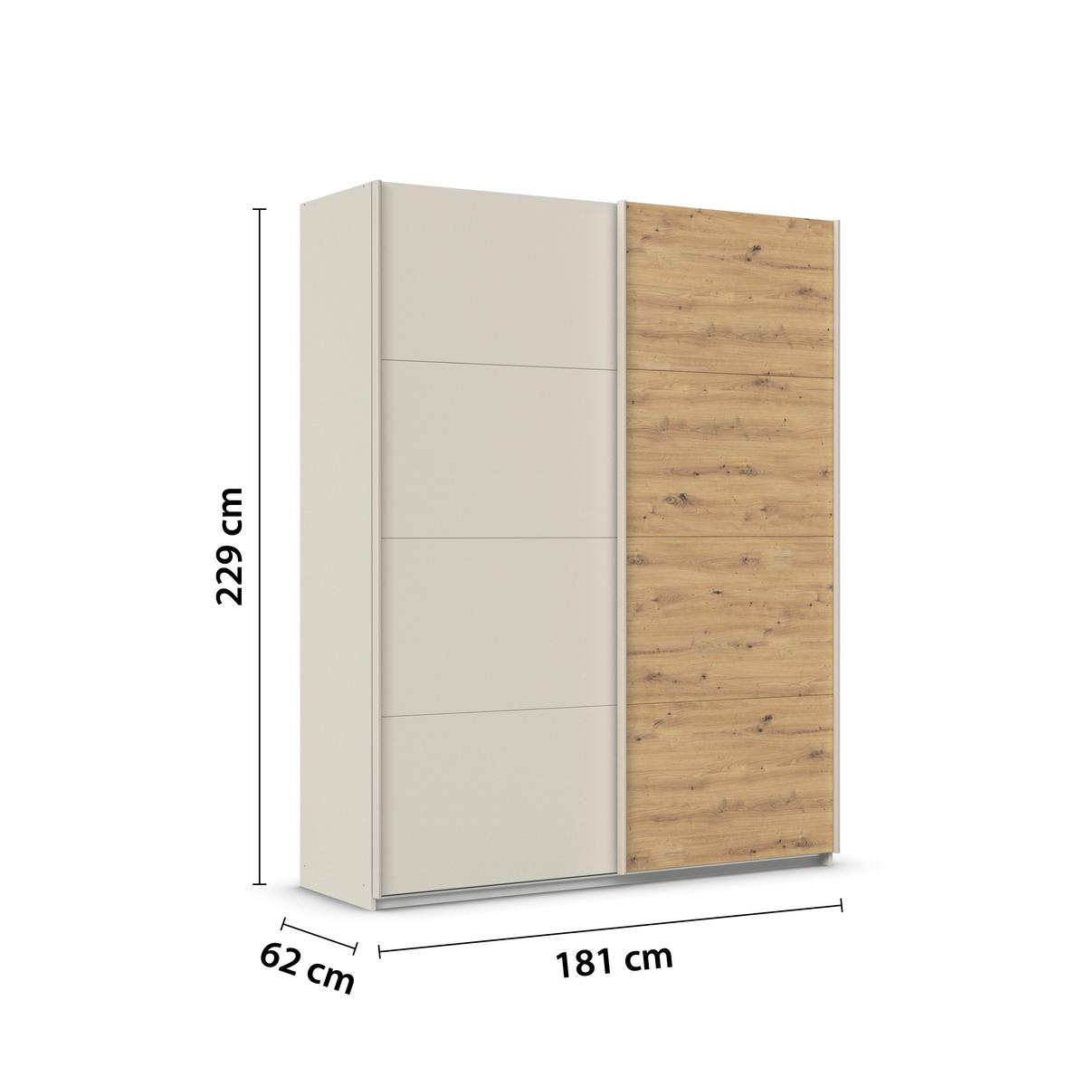 Ormar S Kliznim Vratima Feldkirch 12/181 Mh - hrast Artisan/boje šampanjca, Trend, drvni materijal/metal (181/229/61cm) - Modern Living