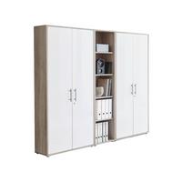 Aktenschrank Office Edition Sw Set 10 Weiß/Sonoma Eiche - Weiß/Sonoma Eiche, MODERN, Holzwerkstoff (213/186/33cm) - MID.YOU