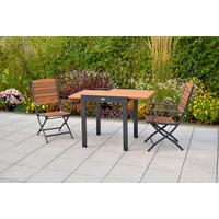 Balkonset "Santorini" SANTORIN - Graphitfarben/Naturfarben, MODERN, Holz/Metall - Gardenson