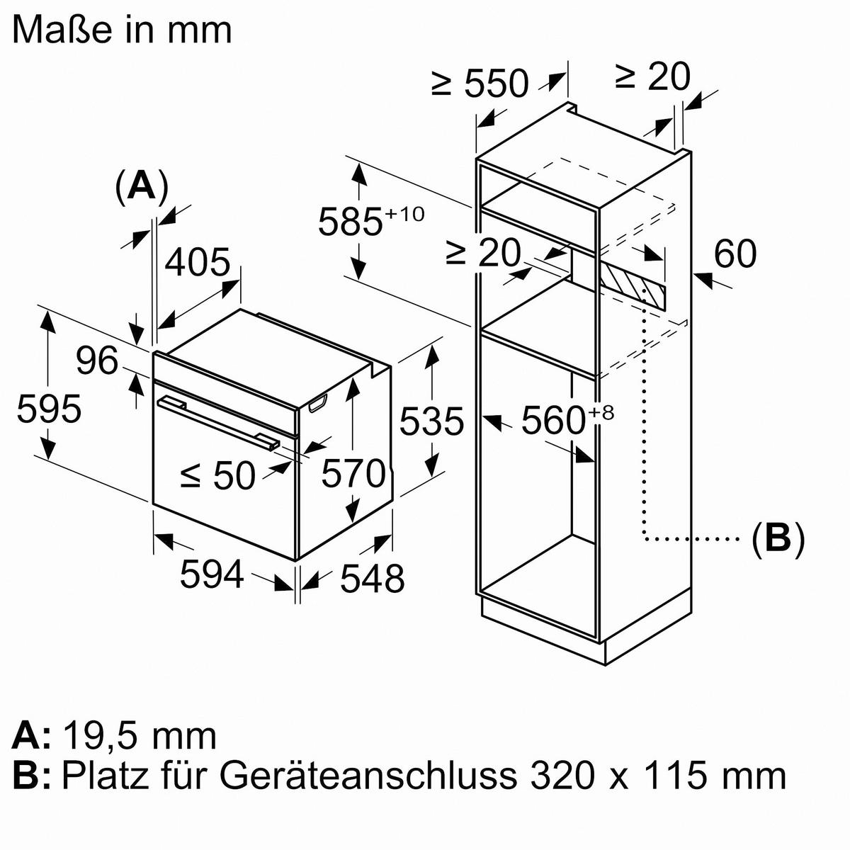 Einbaubackofen B3ACE2AG3 Graphitfarben/Grau - Graphitfarben/Grau, Metall (59,4/59,5/54,8cm) - Neff