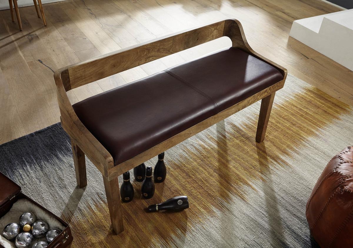 Klop Sitzbank - rjava, Moderno, les/usnje (108/63/43cm) - MID.YOU