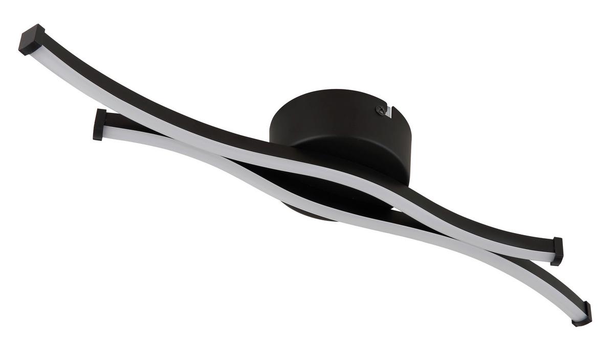 Led Stropna Svjetiljka Opal , Crna - crna/opalna, Design, metal/plastika (47,6/10/5,6cm) - Globo