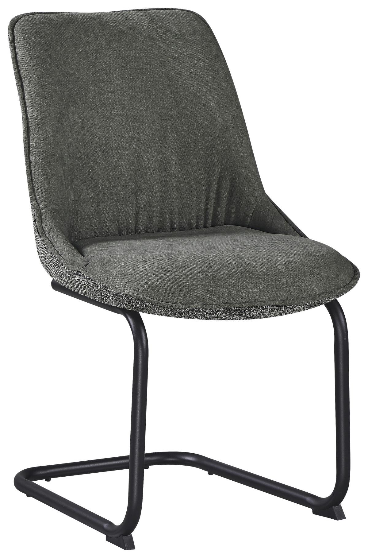 Stuhl Nova Grün - Schwarz/Grün, MODERN, Textil/Metall (51/86/59cm) - Premium Living