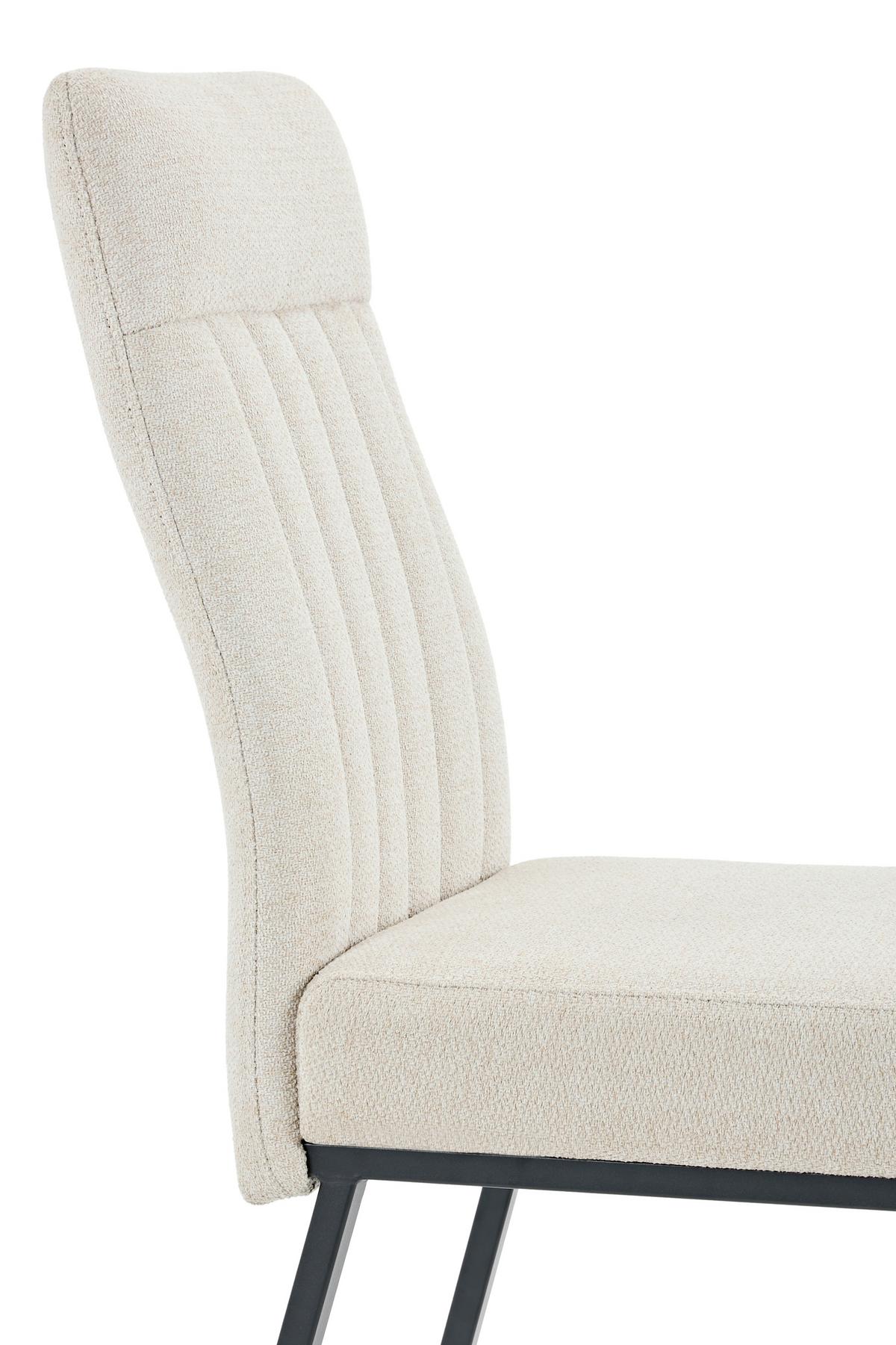 STUHL-SET CATANIA I S 4ER-SET - Beige/Schwarz, MODERN, Textil/Metall (44/95/63,5cm) - MID.YOU